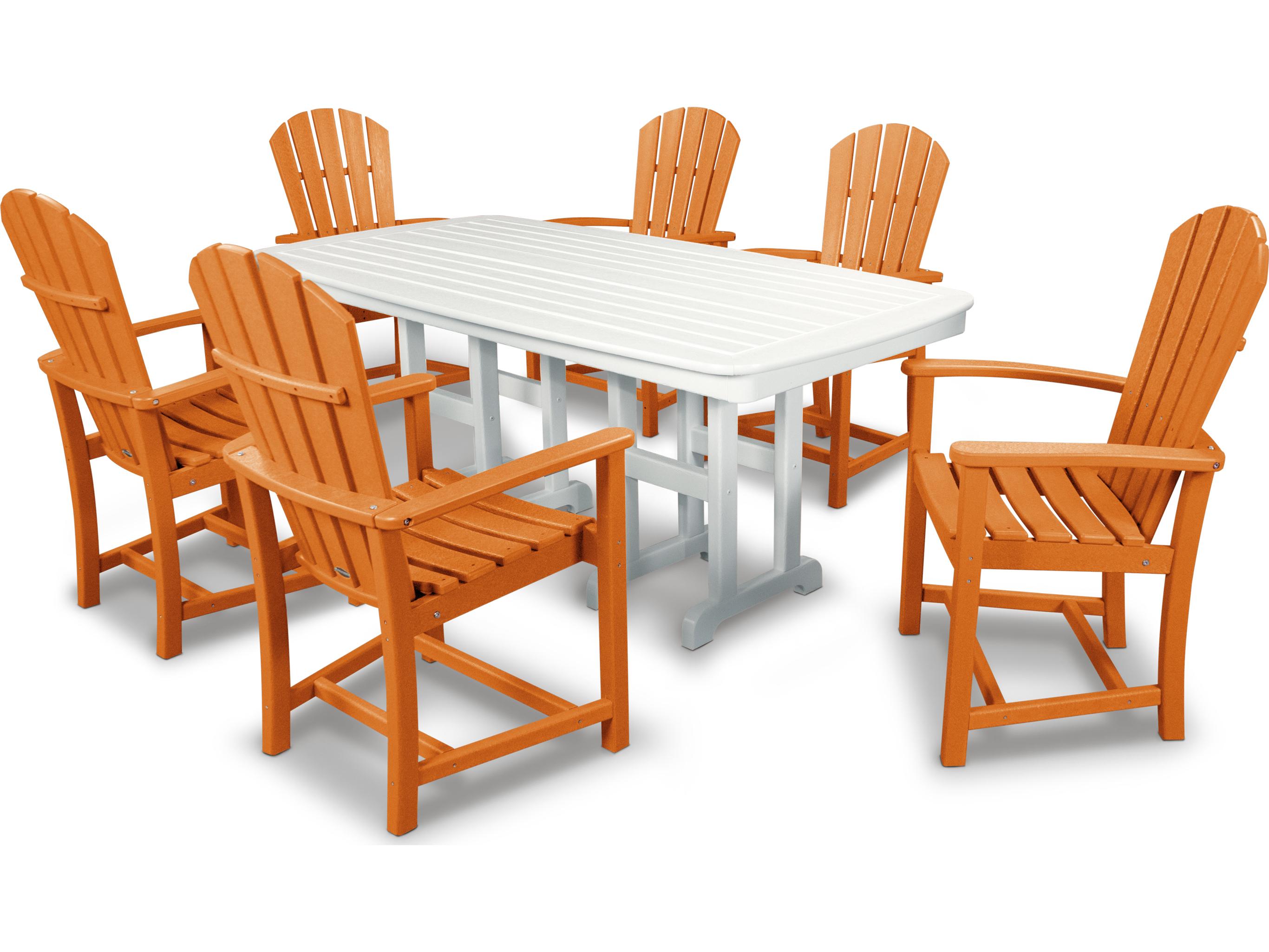 POLYWOOD® Palm Coast Recycled Plastic 7 Piece Patio Dining Set