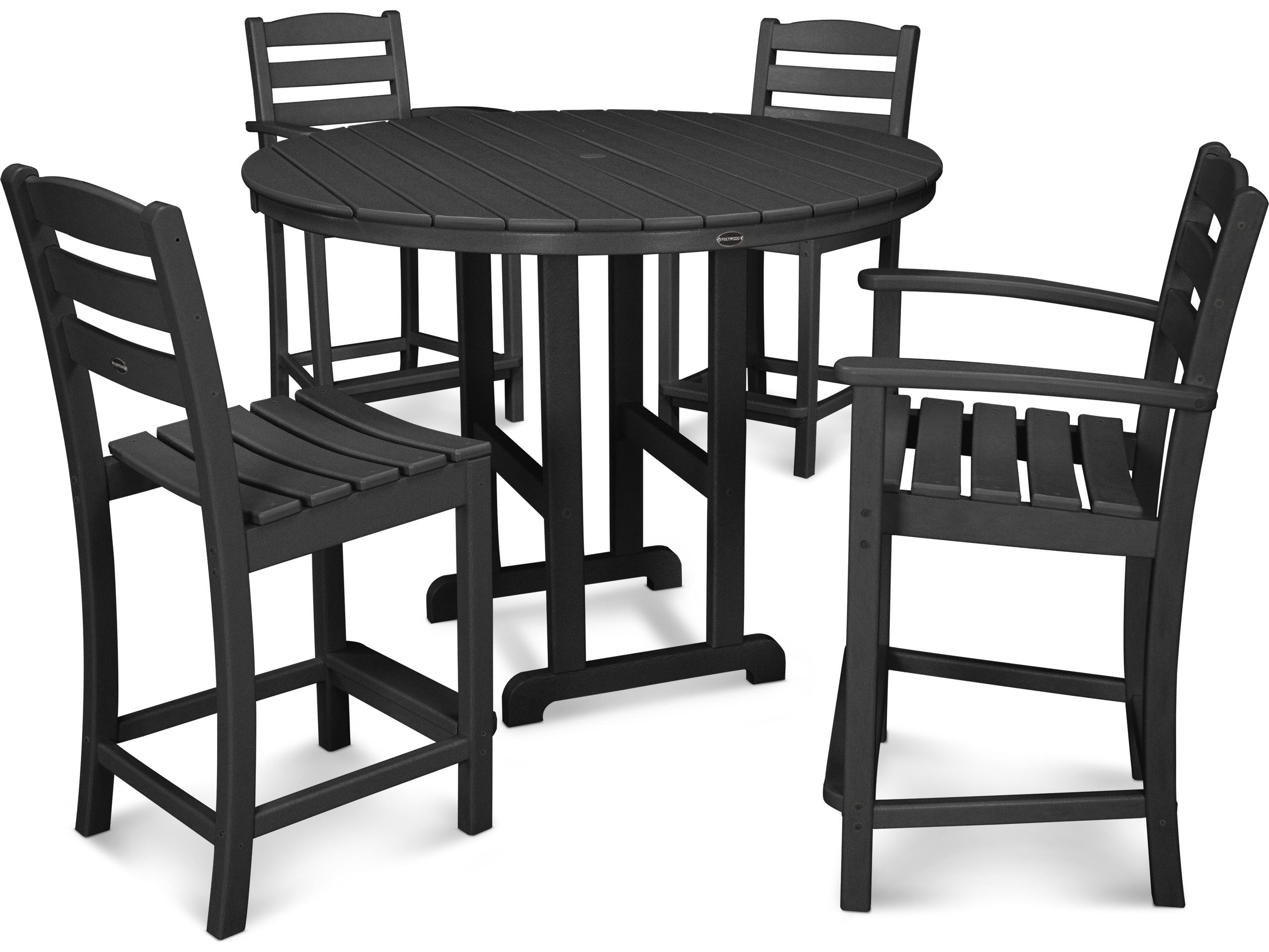 POLYWOOD® La Casa Cafe Recycled Plastic 5 Piece Outdoor Dining Set