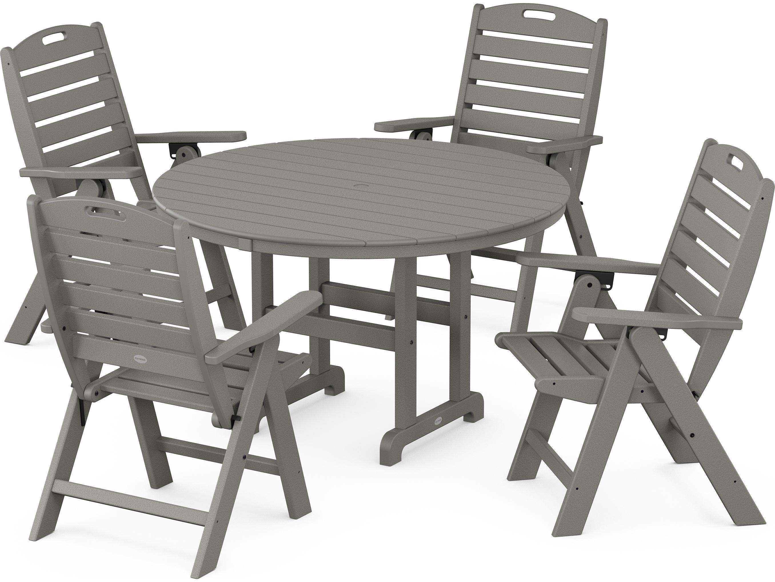 POLYWOOD® Nautical Recycled Plastic 5 Piece Outdoor Patio Dining Set