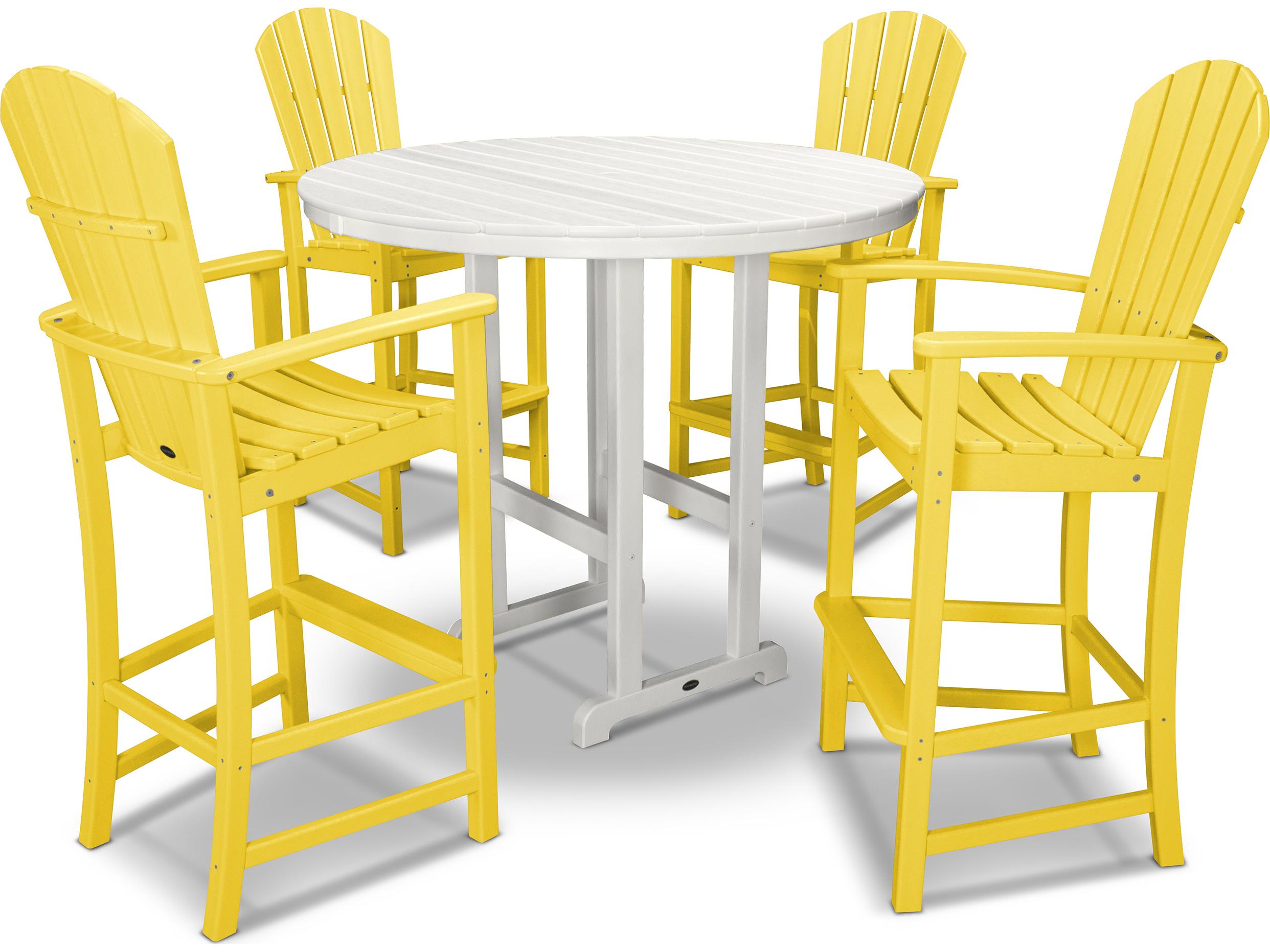 POLYWOOD® Palm Coast Recycled Plastic 5 Piece Bar Set
