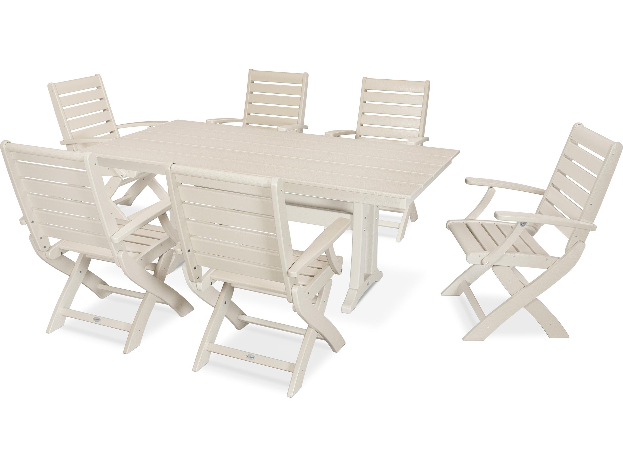 POLYWOOD® Signature Recycled Plastic 7 Piece Patio Dining Set