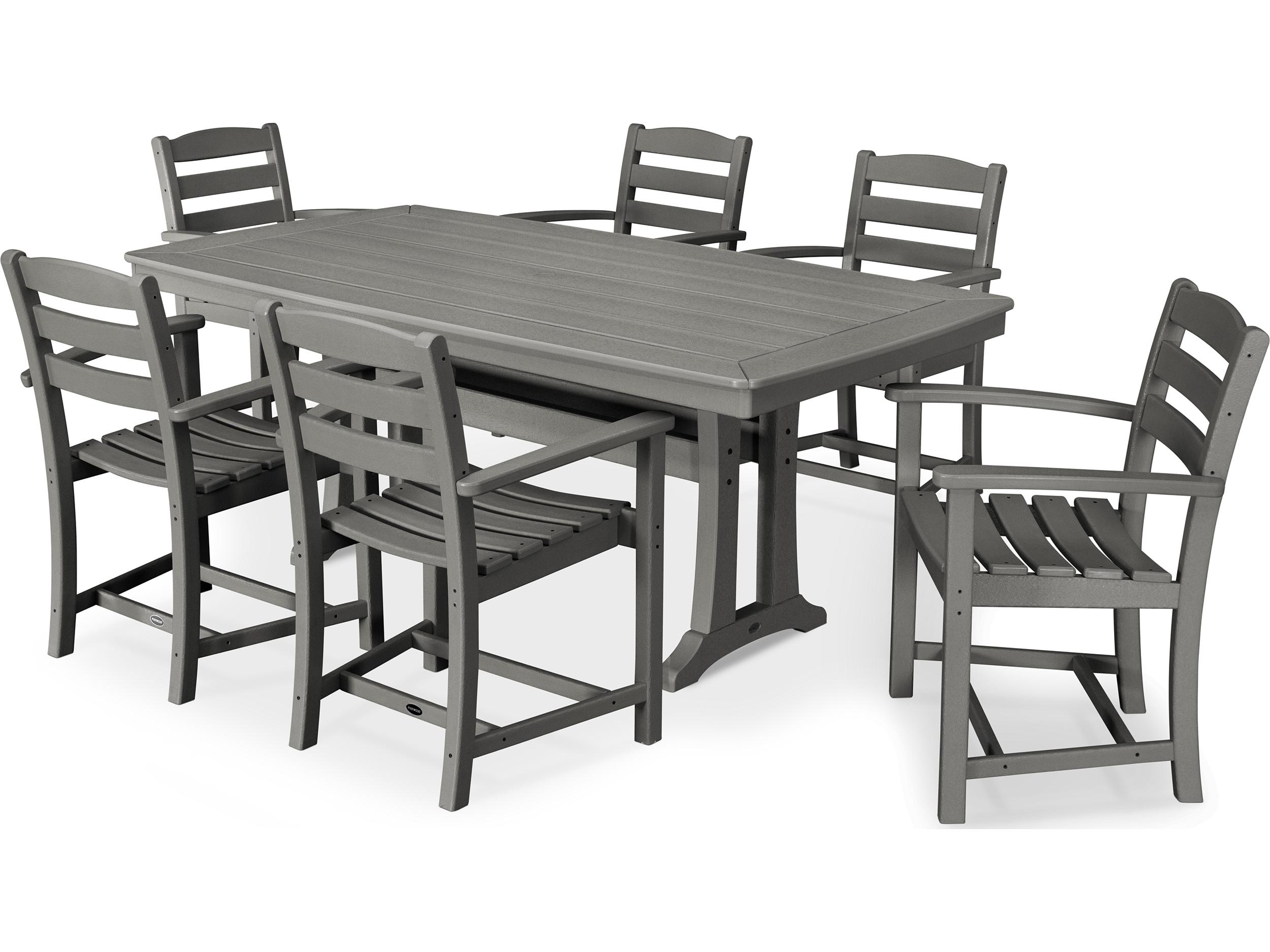 POLYWOOD® La Casa Cafe Recycled Plastic 7 Piece Outdoor Patio Dining Set