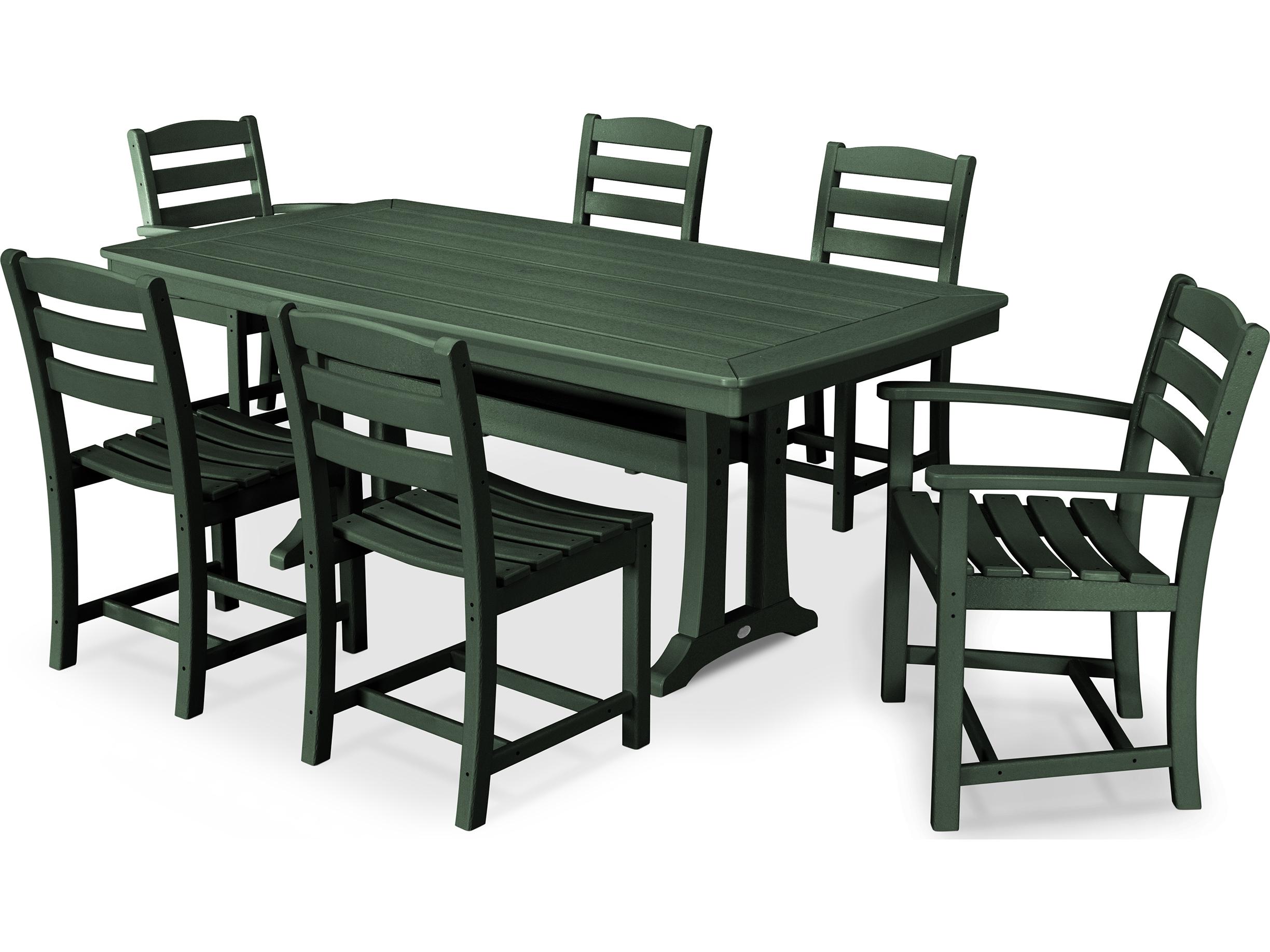 POLYWOOD® La Casa Cafe Recycled Plastic 7 Piece Patio Dining Set
