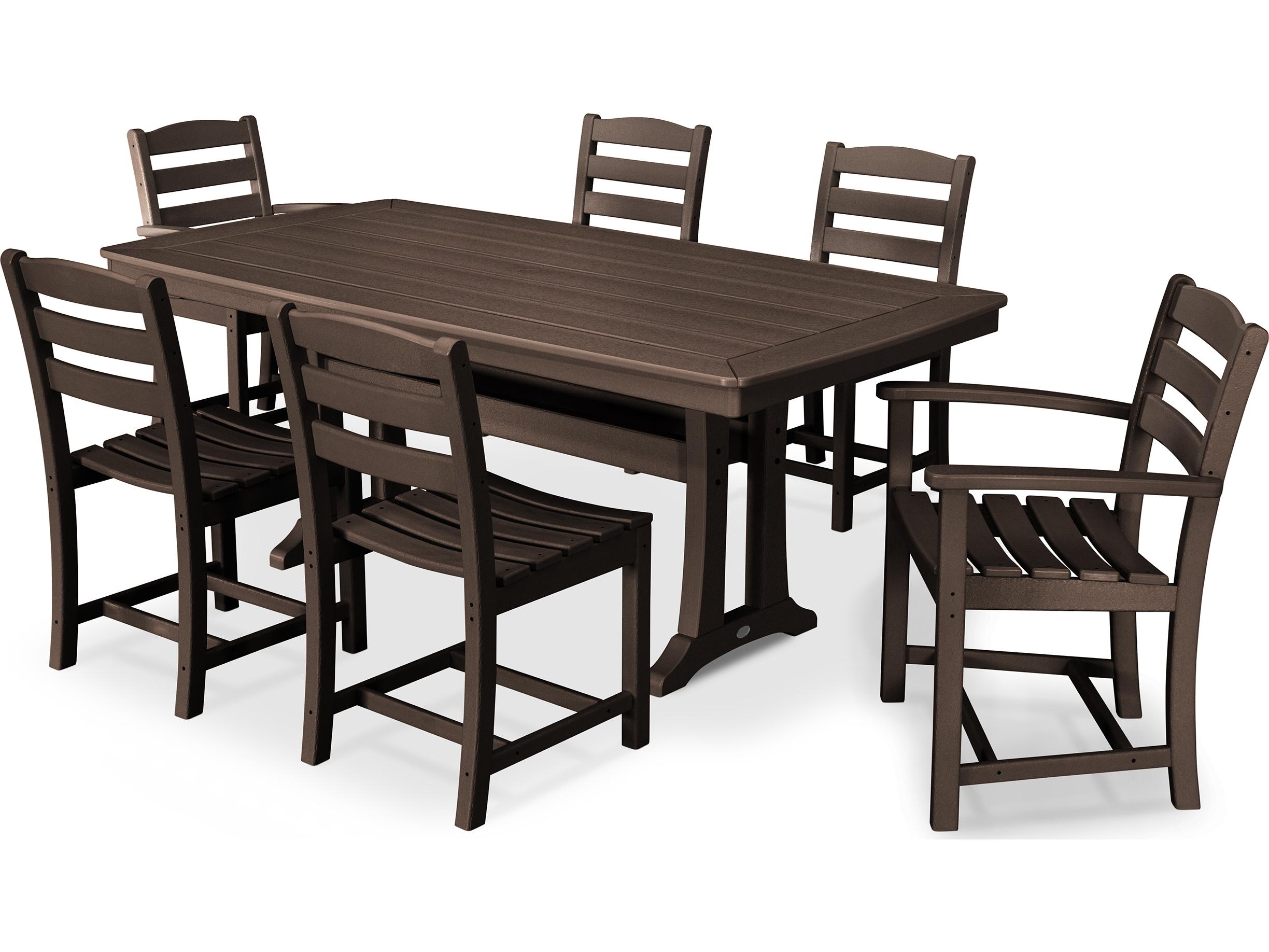 POLYWOOD® La Casa Cafe Recycled Plastic 7 Piece Patio Dining Set