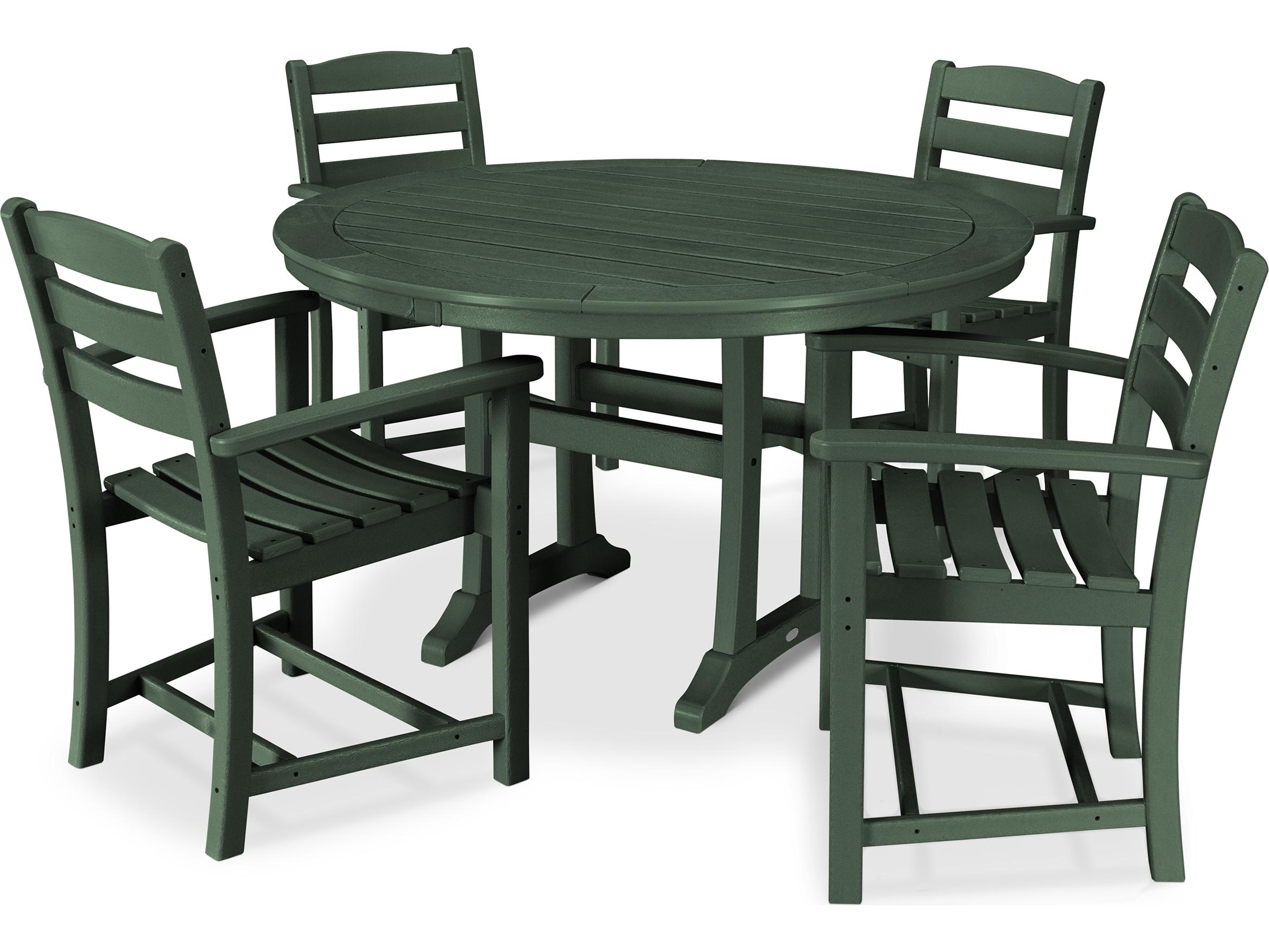 POLYWOOD® La Casa Cafe Recycled Plastic 5 Piece Patio Dining Set