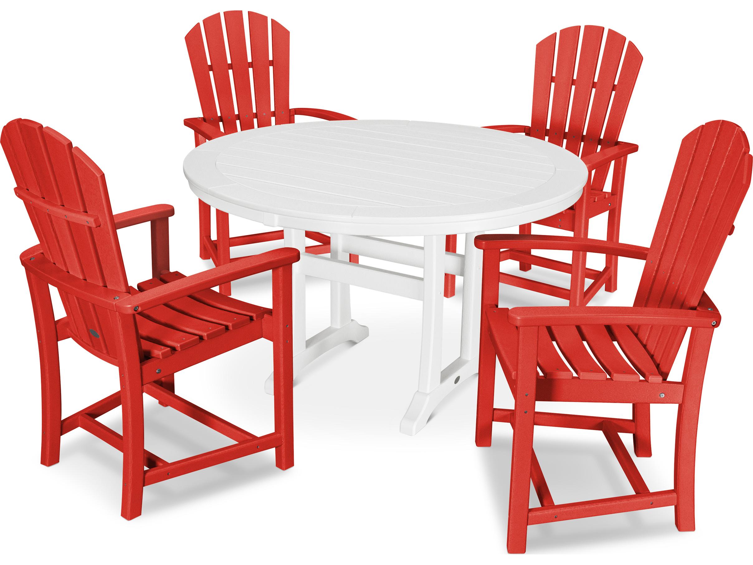 POLYWOOD® Palm Coast Recycled Plastic 5 Piece Outdoor Dining Set