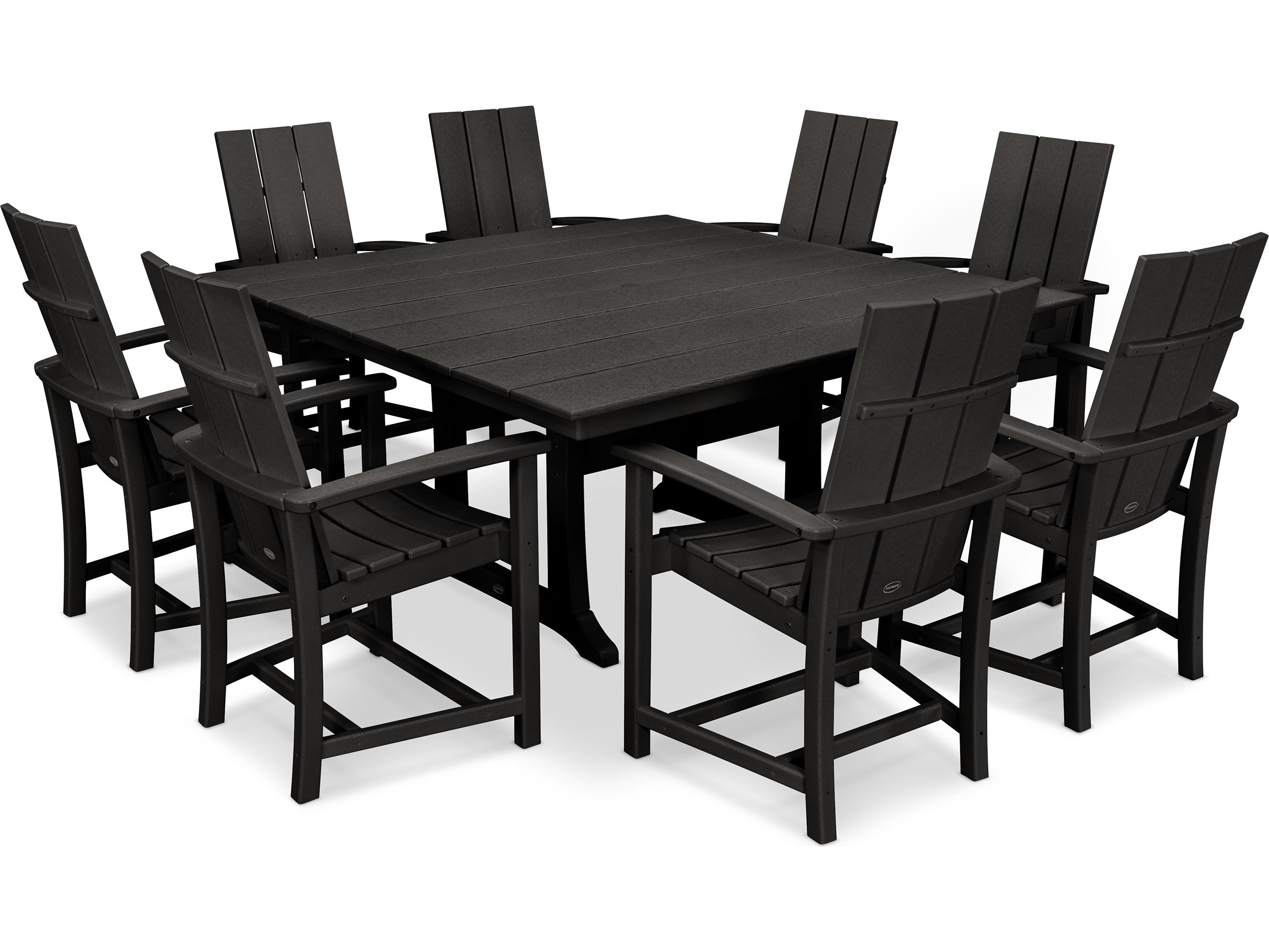 POLYWOOD® Modern Recycled Plastic 9 Piece Patio Dining Set