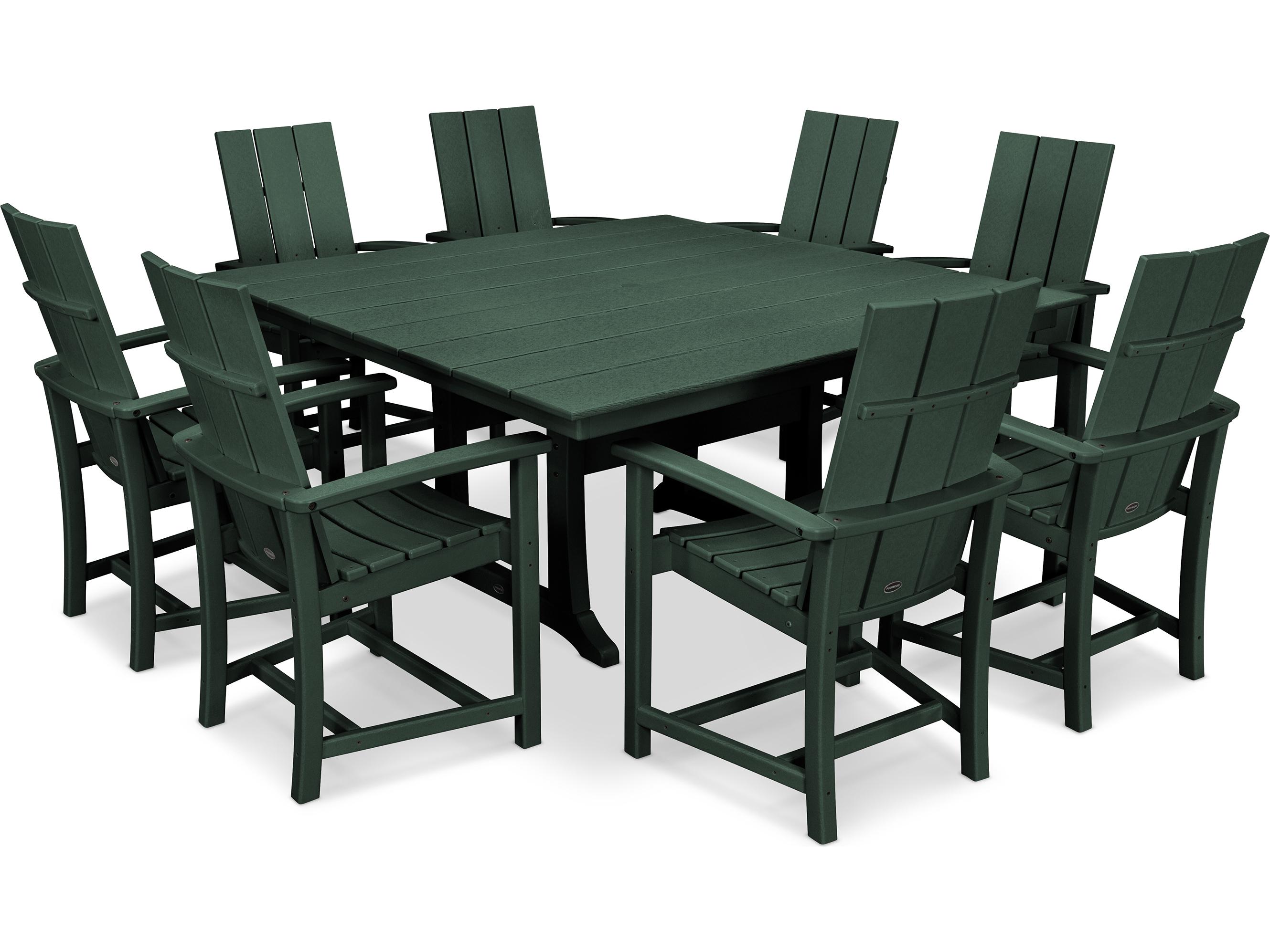 POLYWOOD® Modern Recycled Plastic 9 Piece Patio Dining Set