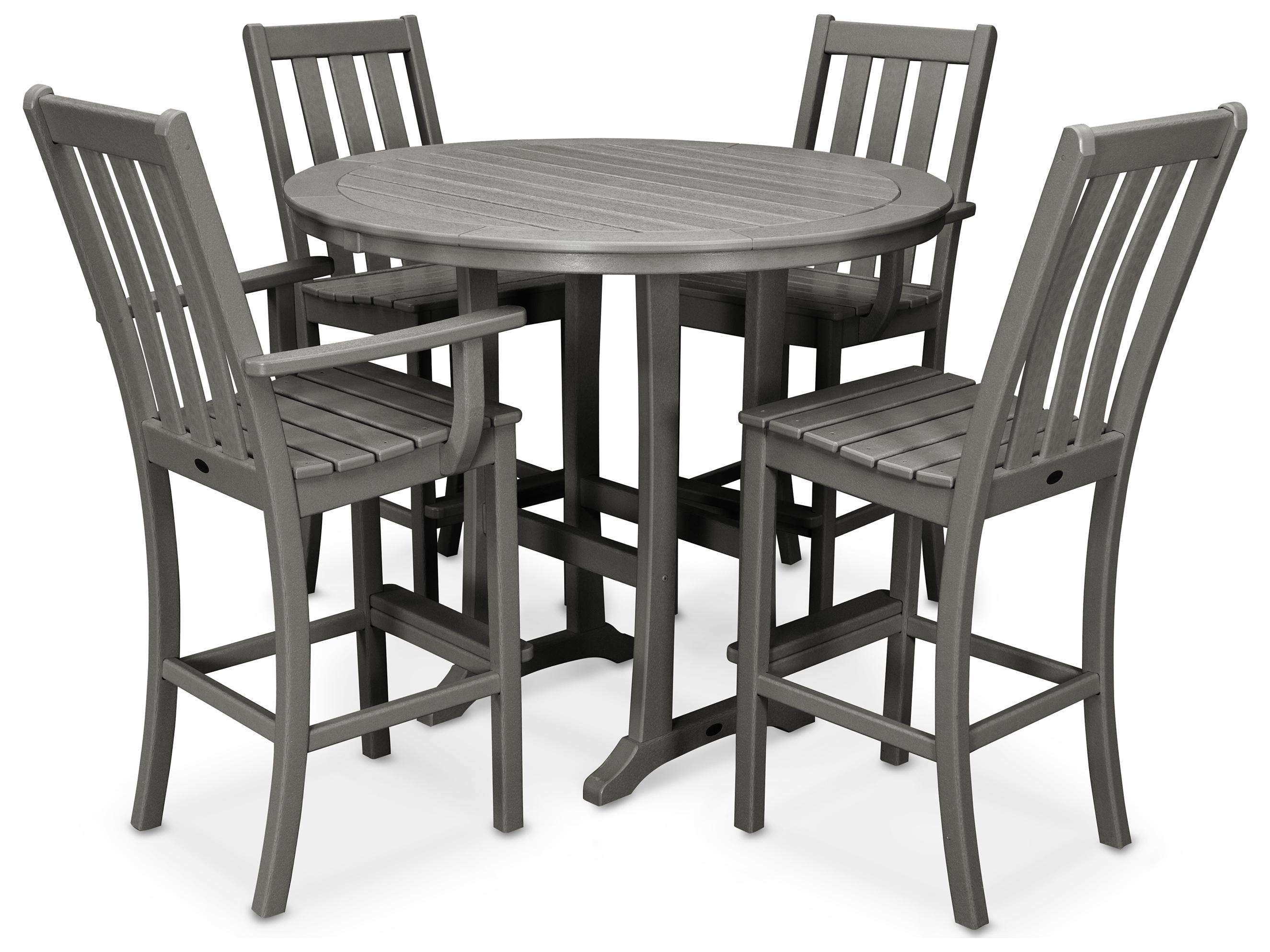 POLYWOOD® Vineyard Recycled Plastic 7 Piece Nautical Trestle Bar Set