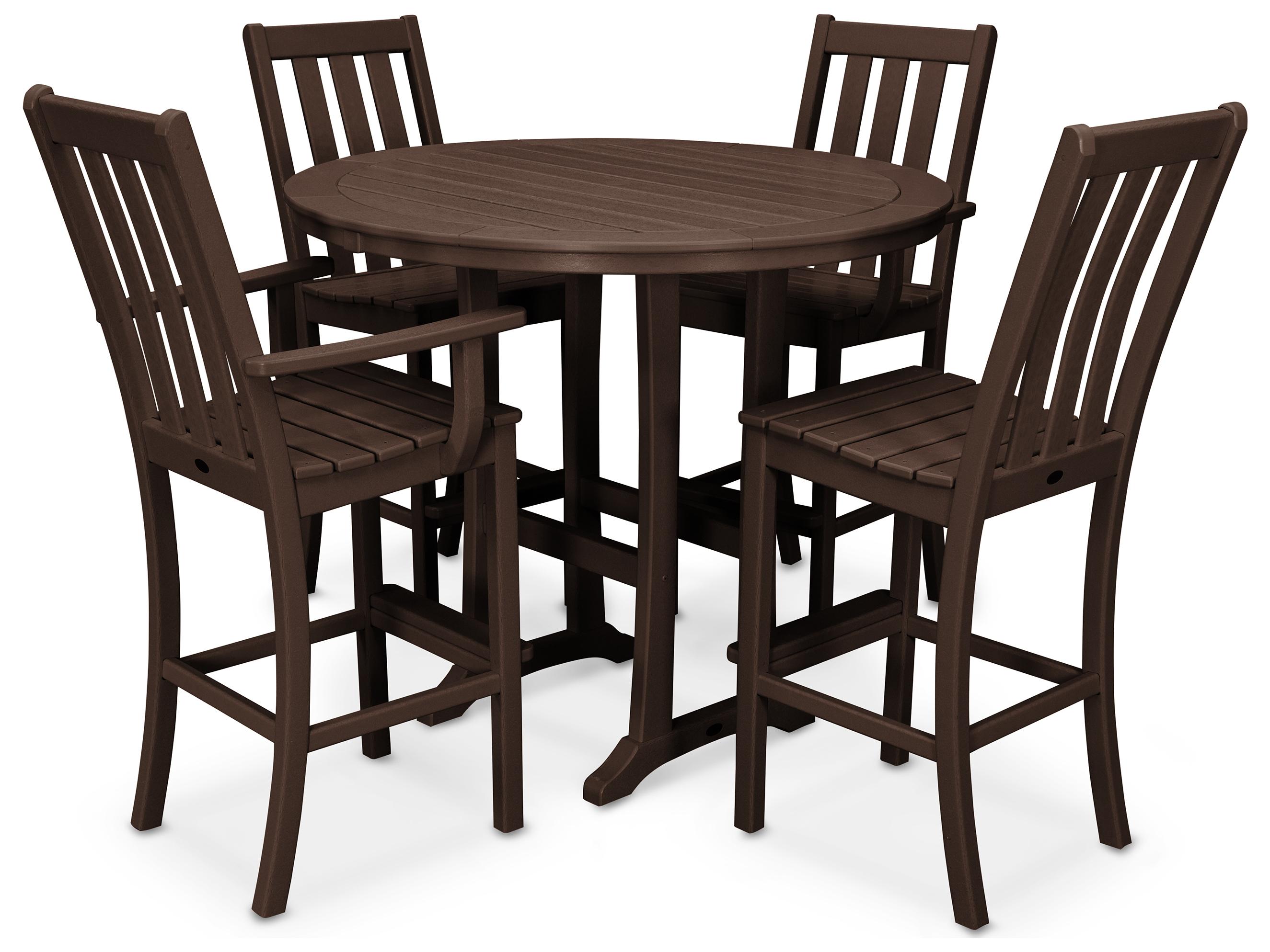 POLYWOOD® Vineyard Recycled Plastic 7 Piece Nautical Trestle Bar Set