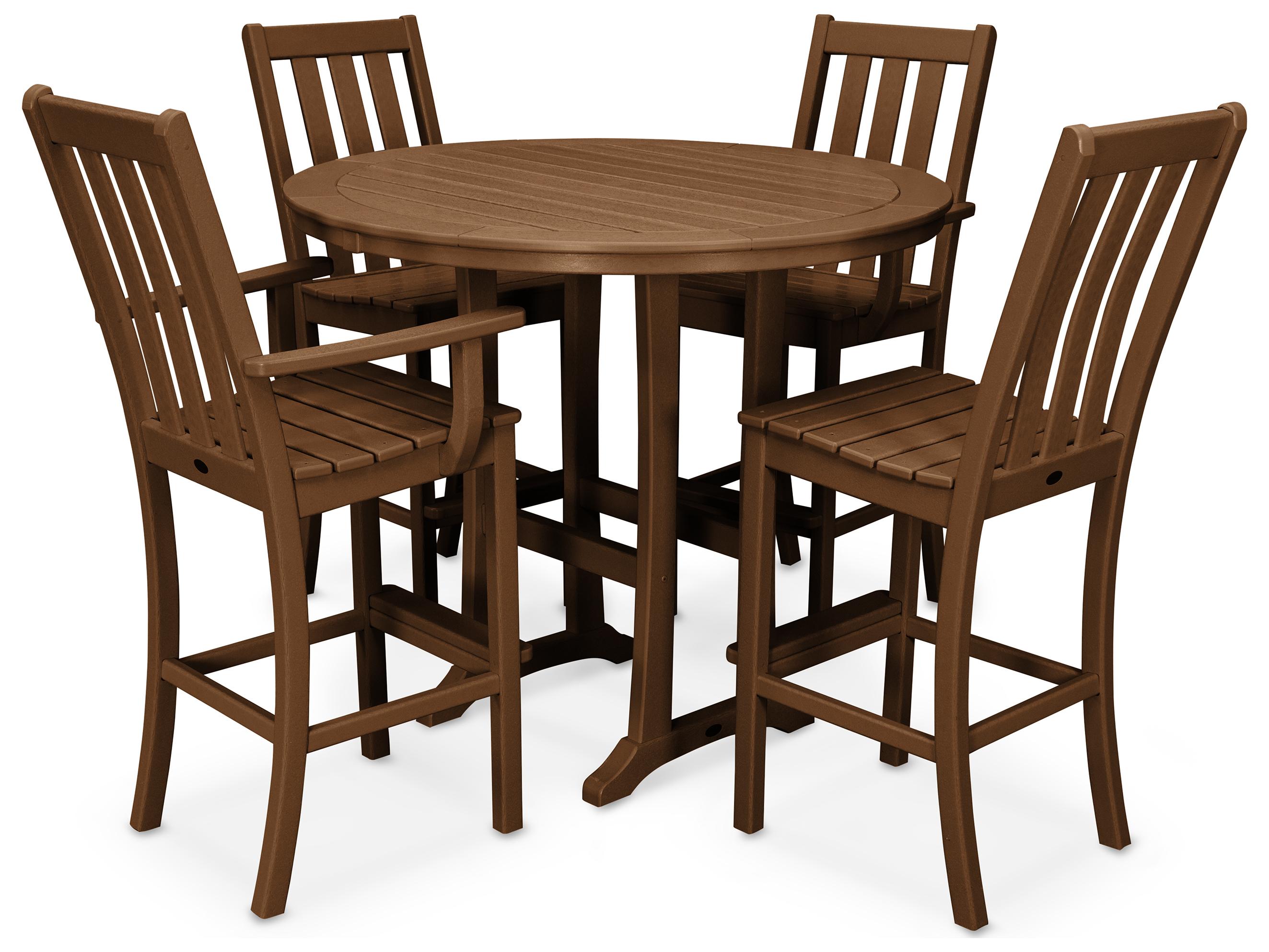 POLYWOOD® Vineyard Recycled Plastic 7 Piece Nautical Trestle Bar Set