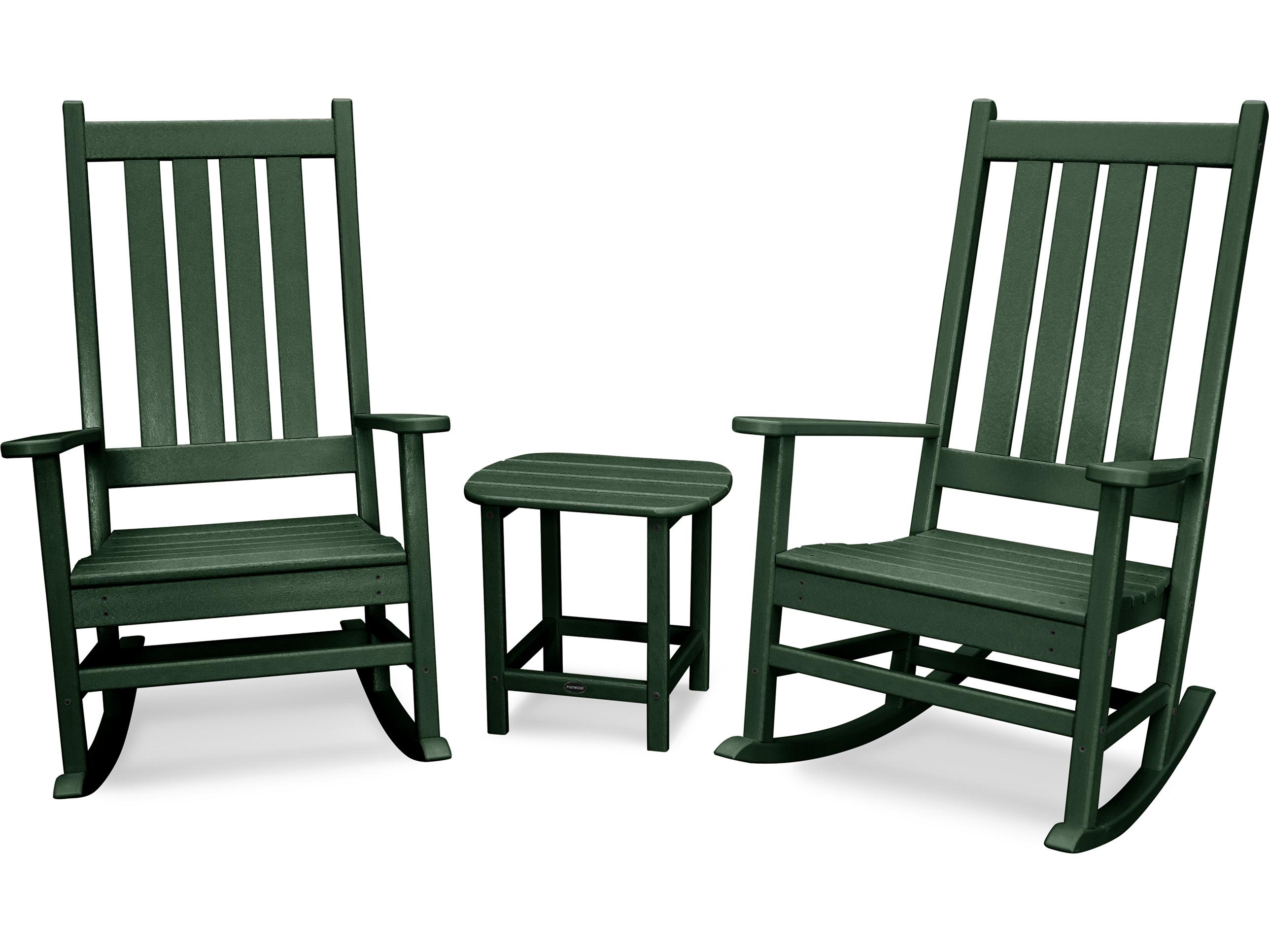 POLYWOOD® Vineyard Recycled Plastic 3 Piece Rocking Outdoor Lounge Set