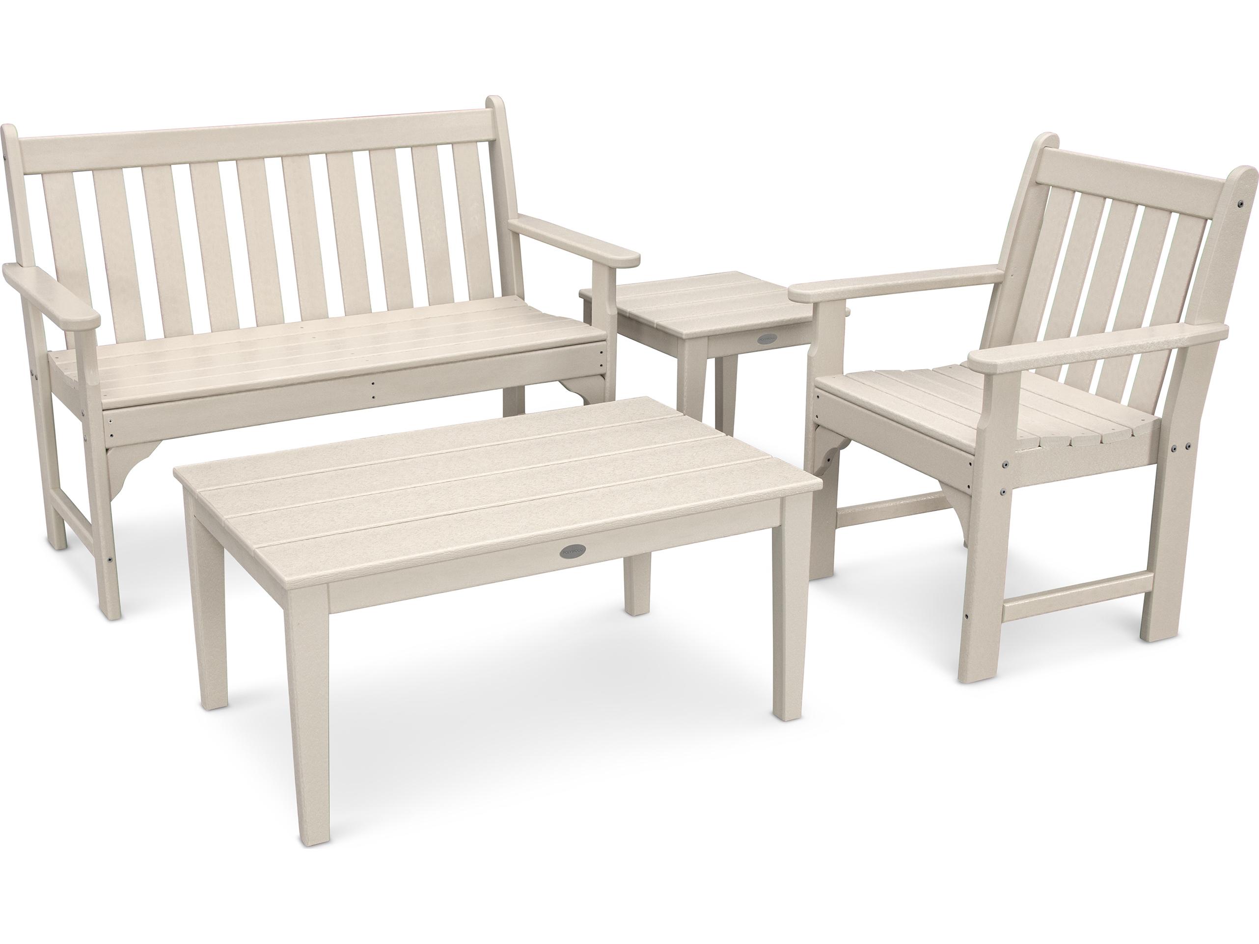 POLYWOOD® Vineyard Deep Seating Recycled Plastic 4 Piece Outdoor Patio Lounge Set