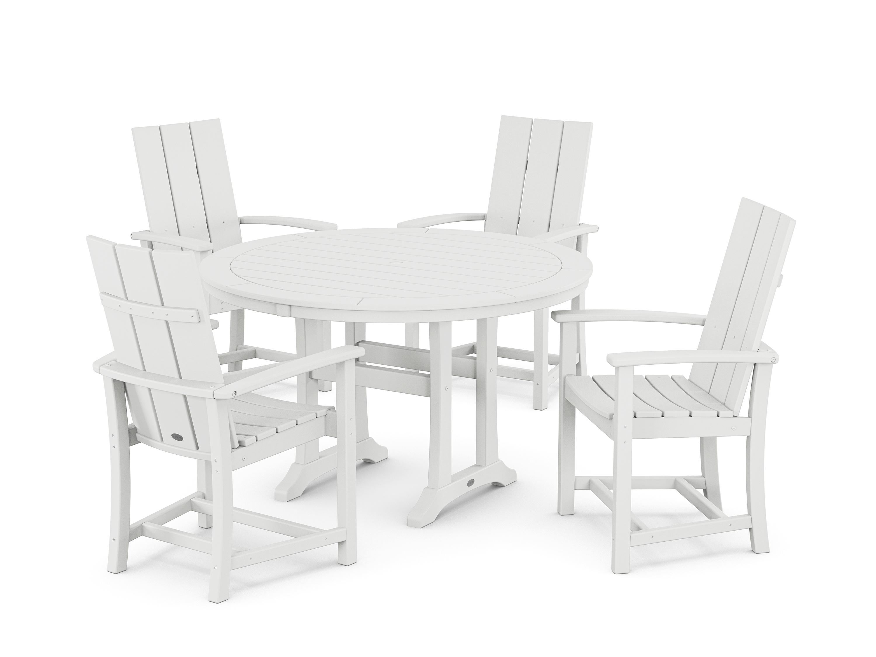 POLYWOOD® Modern Recycled Plastic Trio 5 Piece Outdoor Dining Set