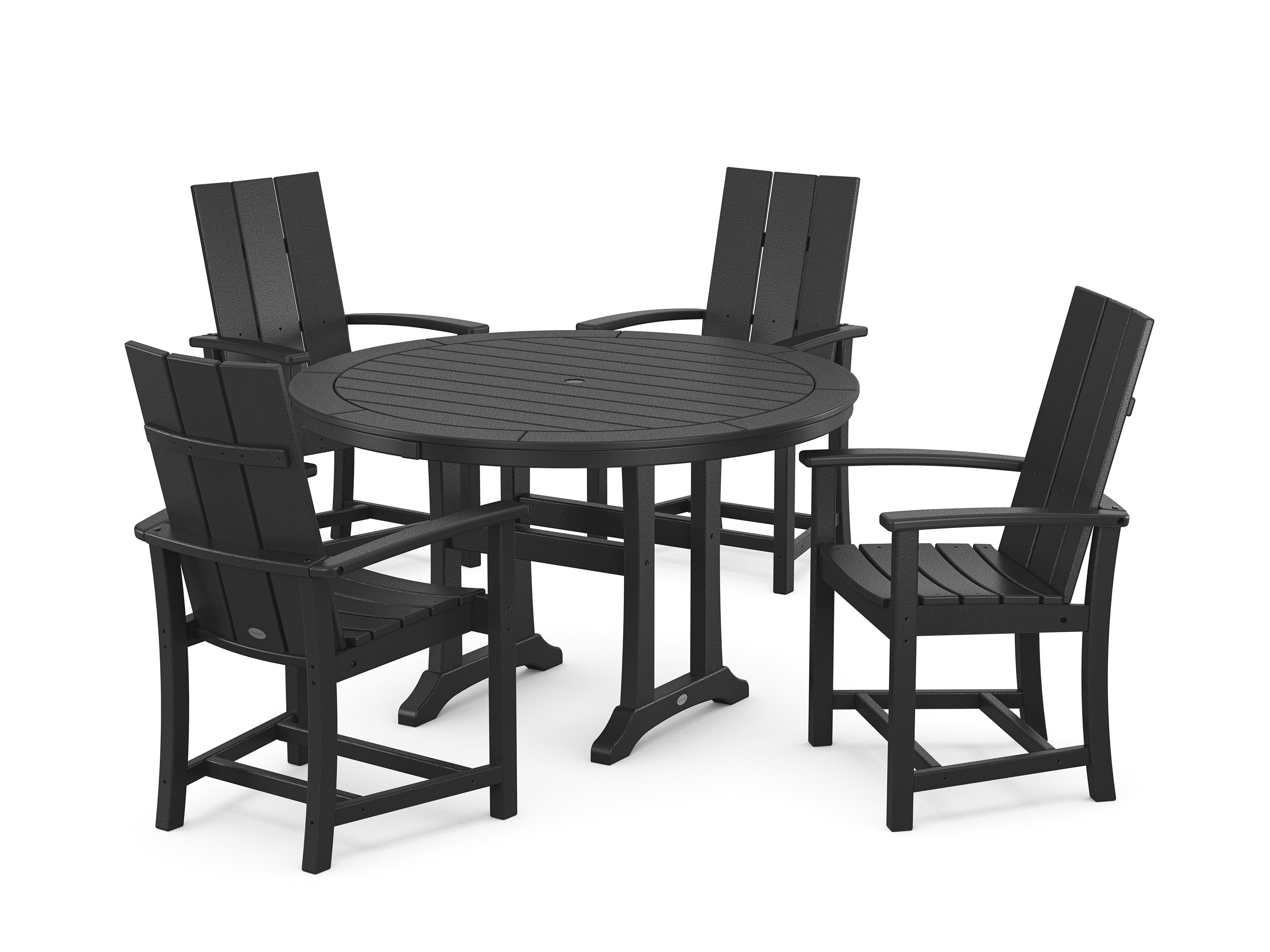 POLYWOOD® Modern Recycled Plastic Trio 5 Piece Outdoor Dining Set