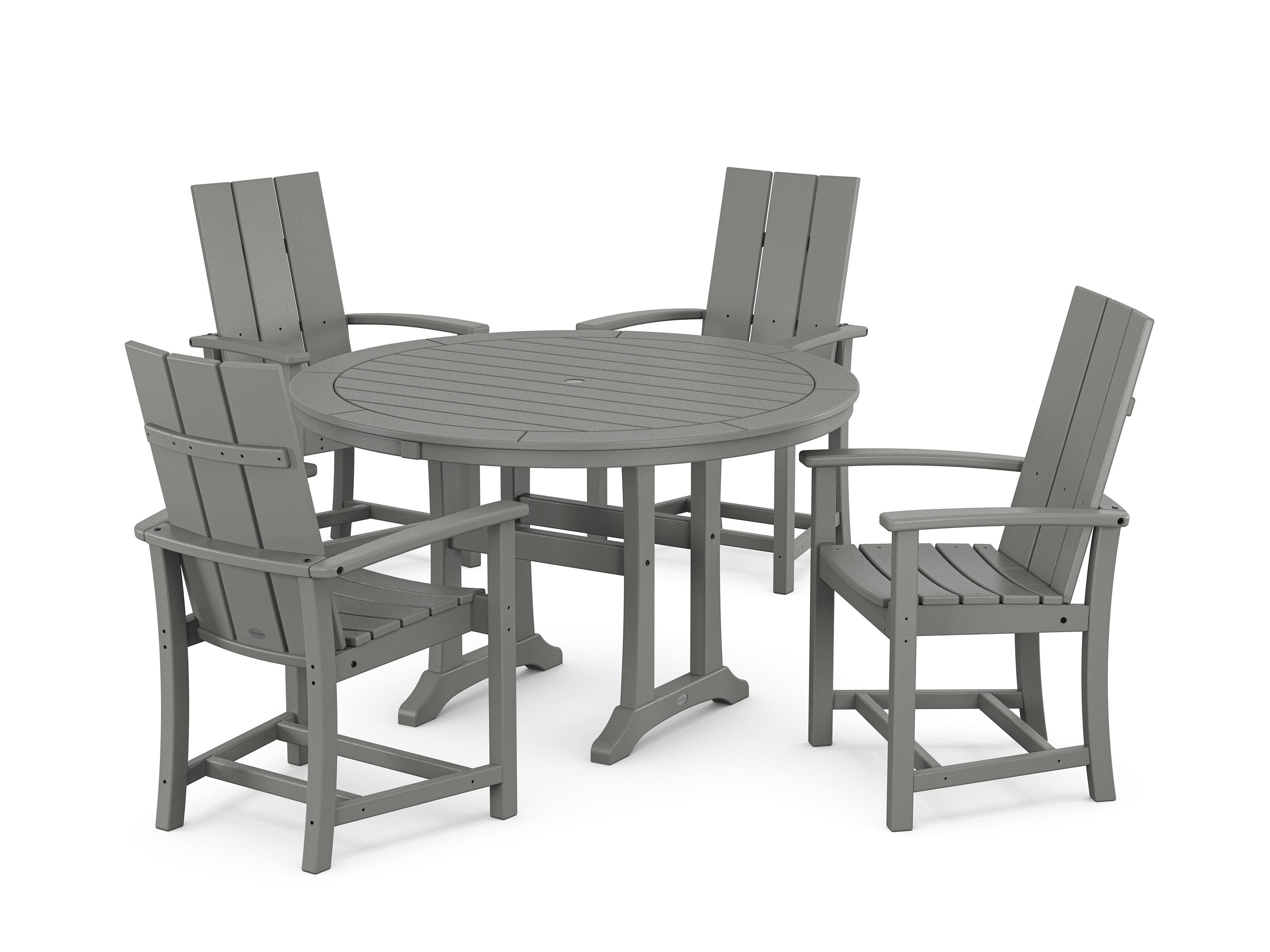 POLYWOOD® Modern Recycled Plastic Trio 5 Piece Outdoor Dining Set