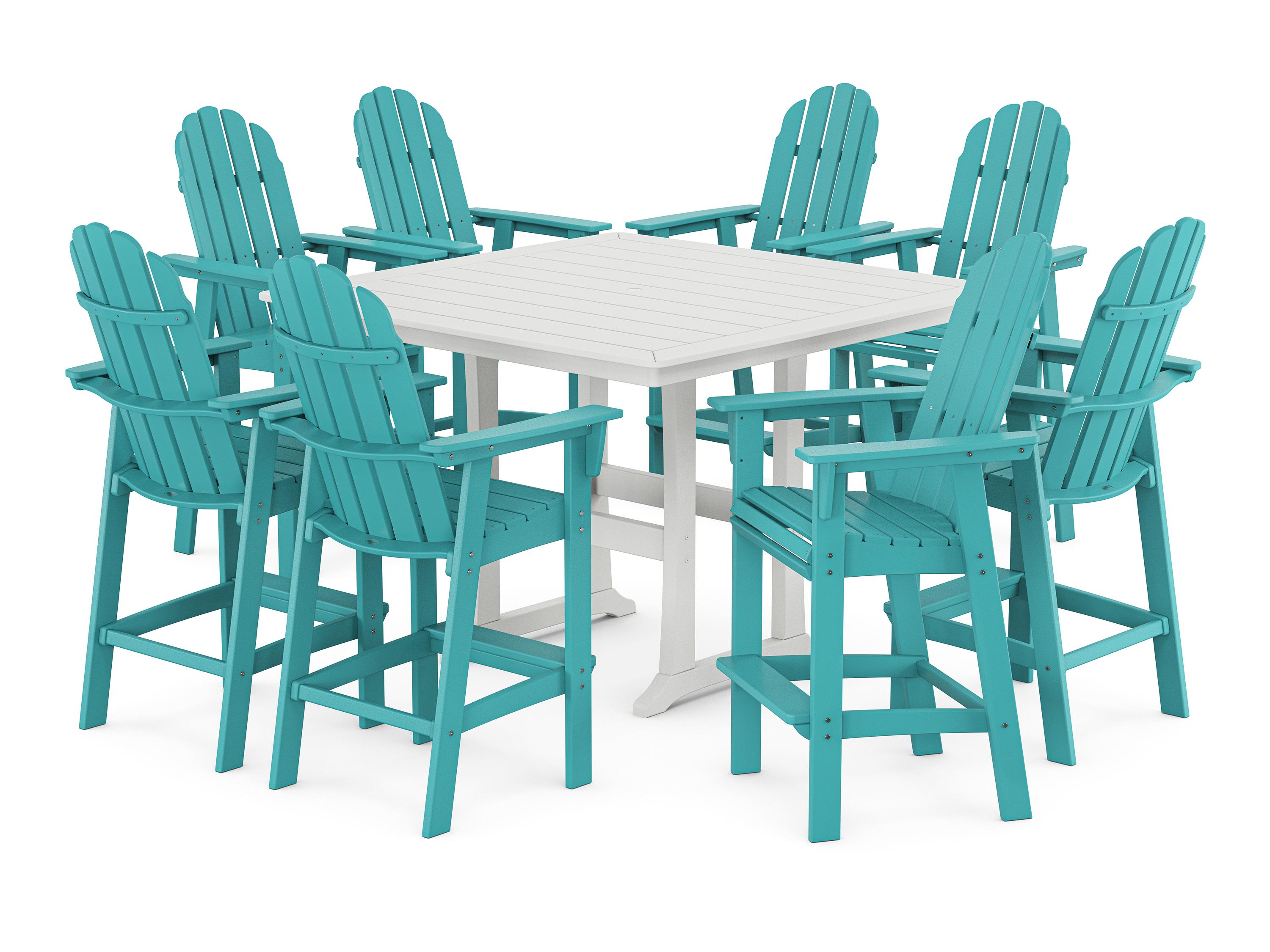 POLYWOOD® Vineyard Recycled Plastic Curvedback 9 Piece Bar Set