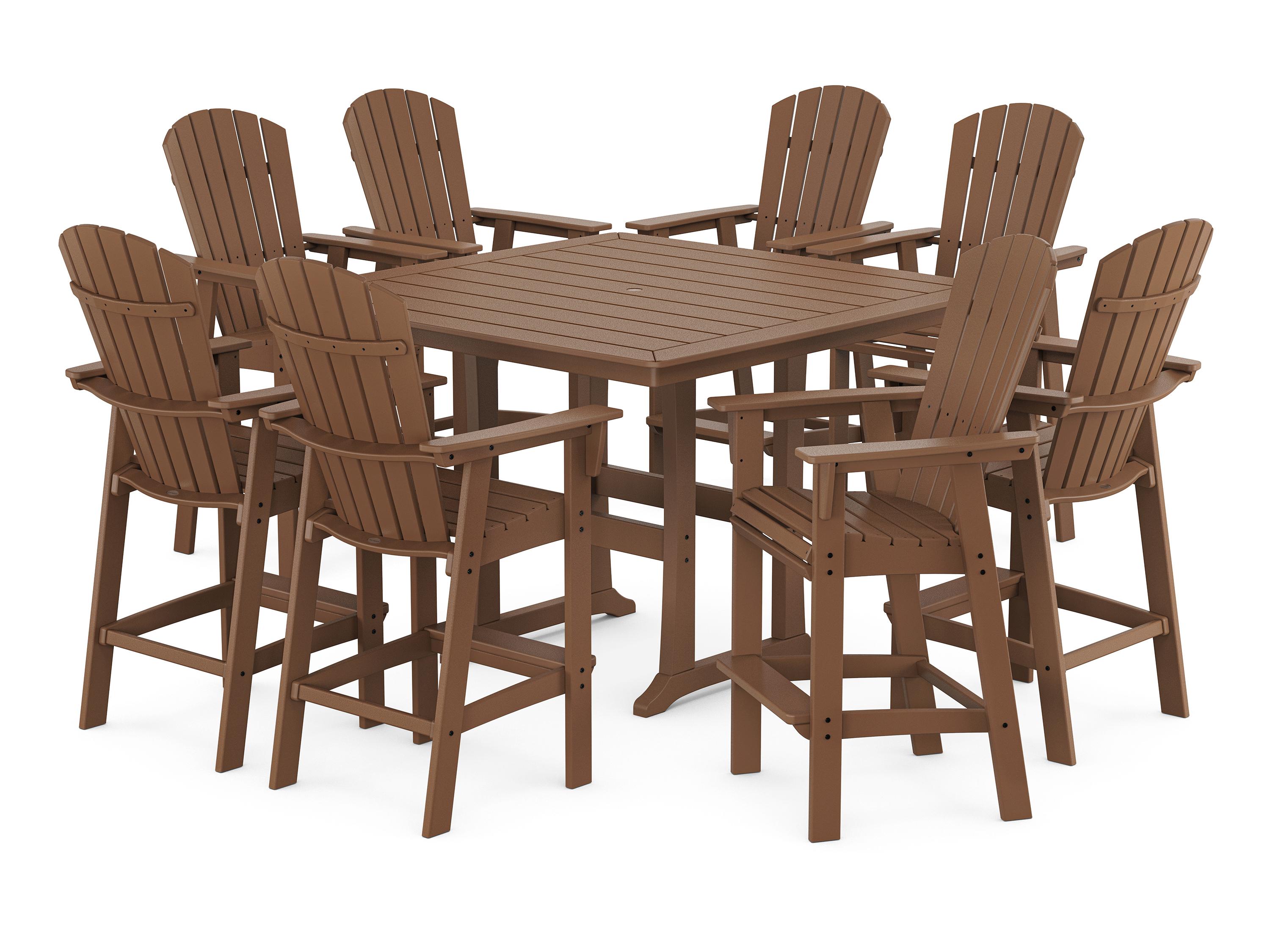 POLYWOOD® Nautical Recycled Plastic Curvedback 9 Piece Bar Set
