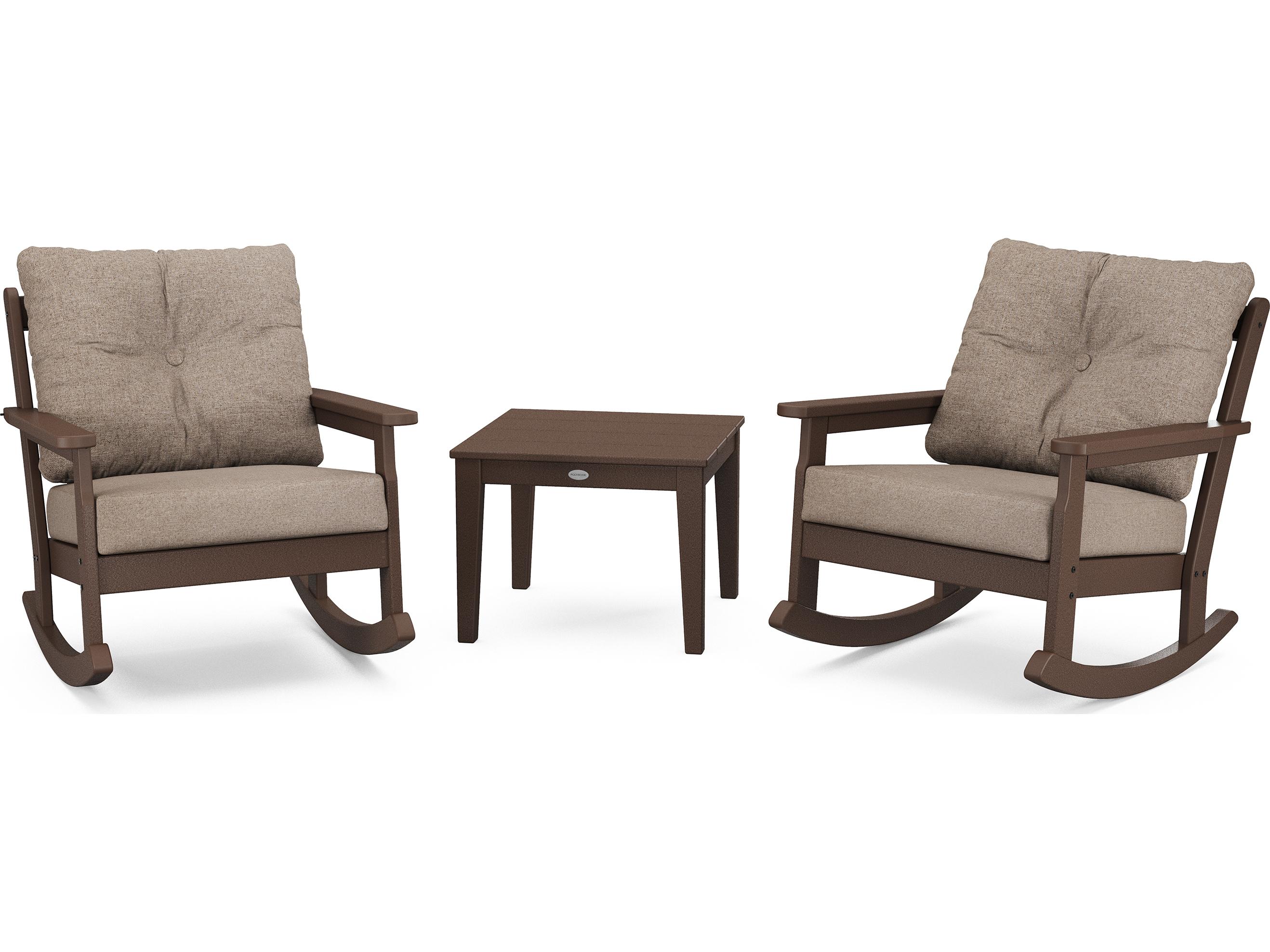 POLYWOOD® Vineyard Recycled Plastic 3 Deep Seating Rocker Patio Lounge Set