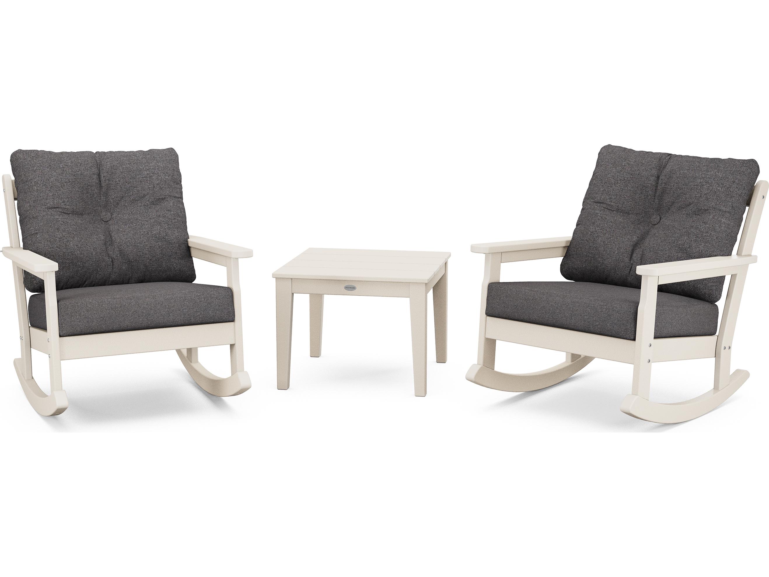 POLYWOOD® Vineyard Recycled Plastic 3 Deep Seating Rocker Patio Lounge Set