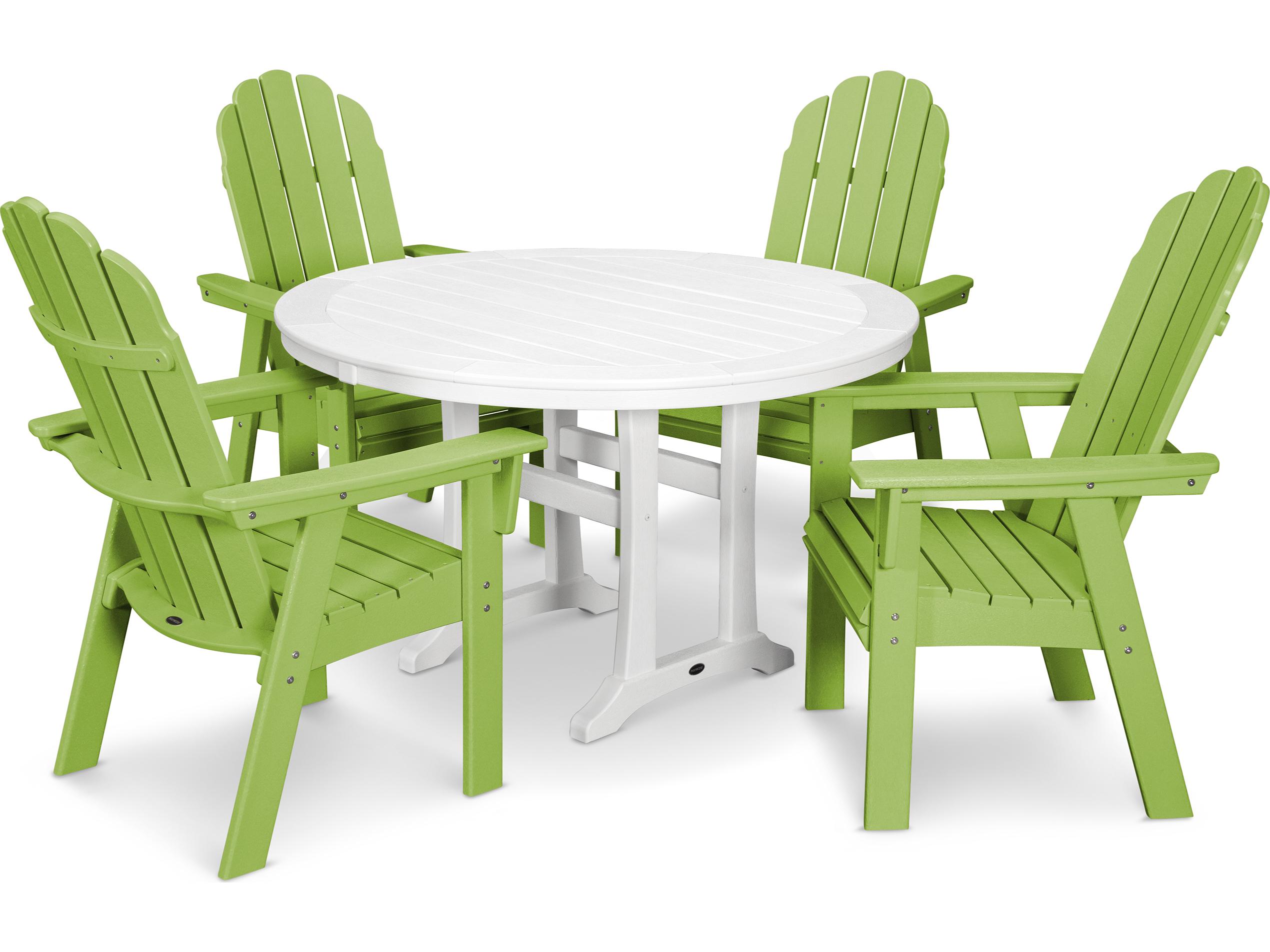 POLYWOOD® Vineyard Recycled Plastic 5 Nautical Trestle Outdoor Dining Set