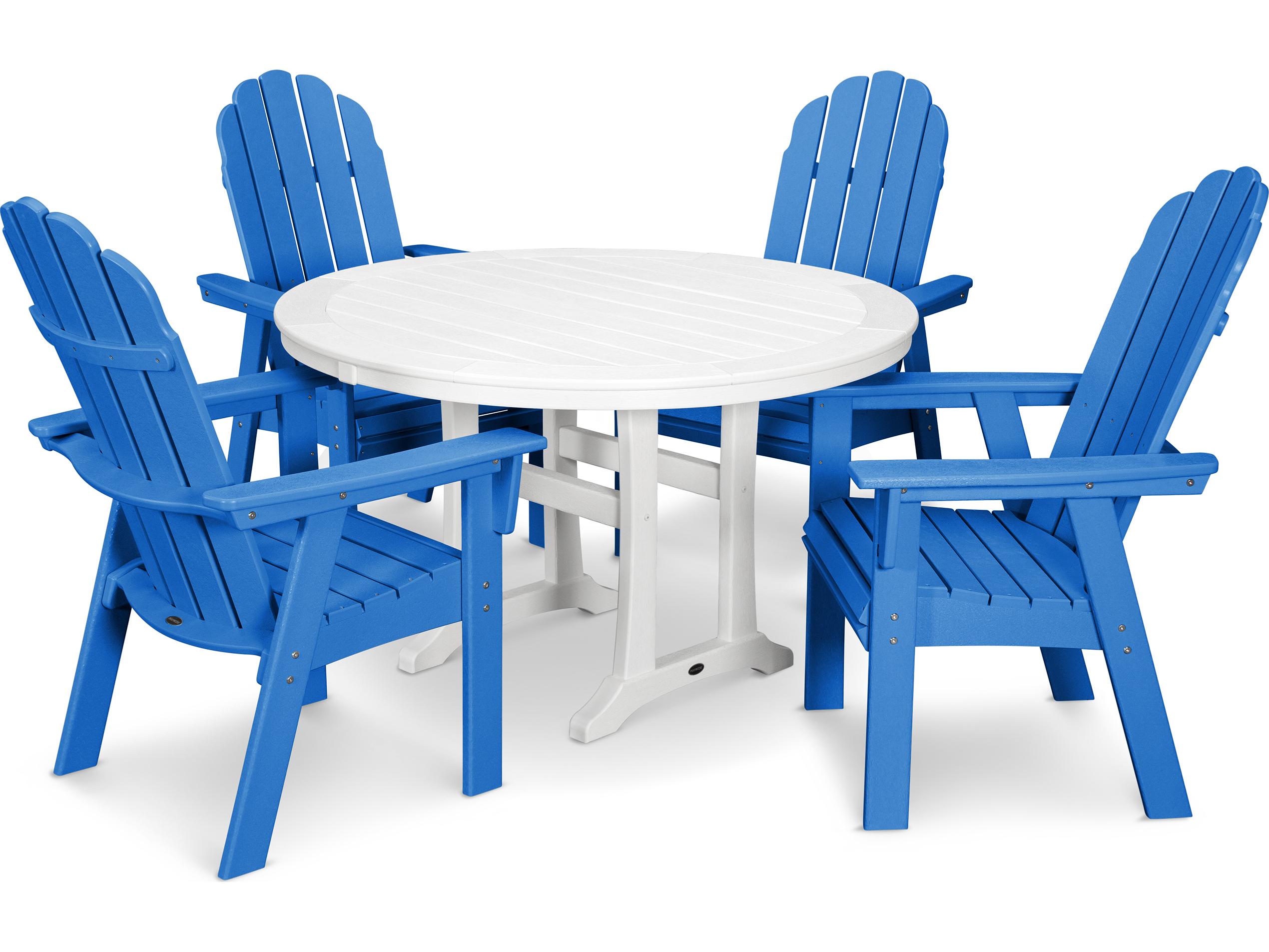 POLYWOOD® Vineyard Recycled Plastic 5 Nautical Trestle Outdoor Dining Set