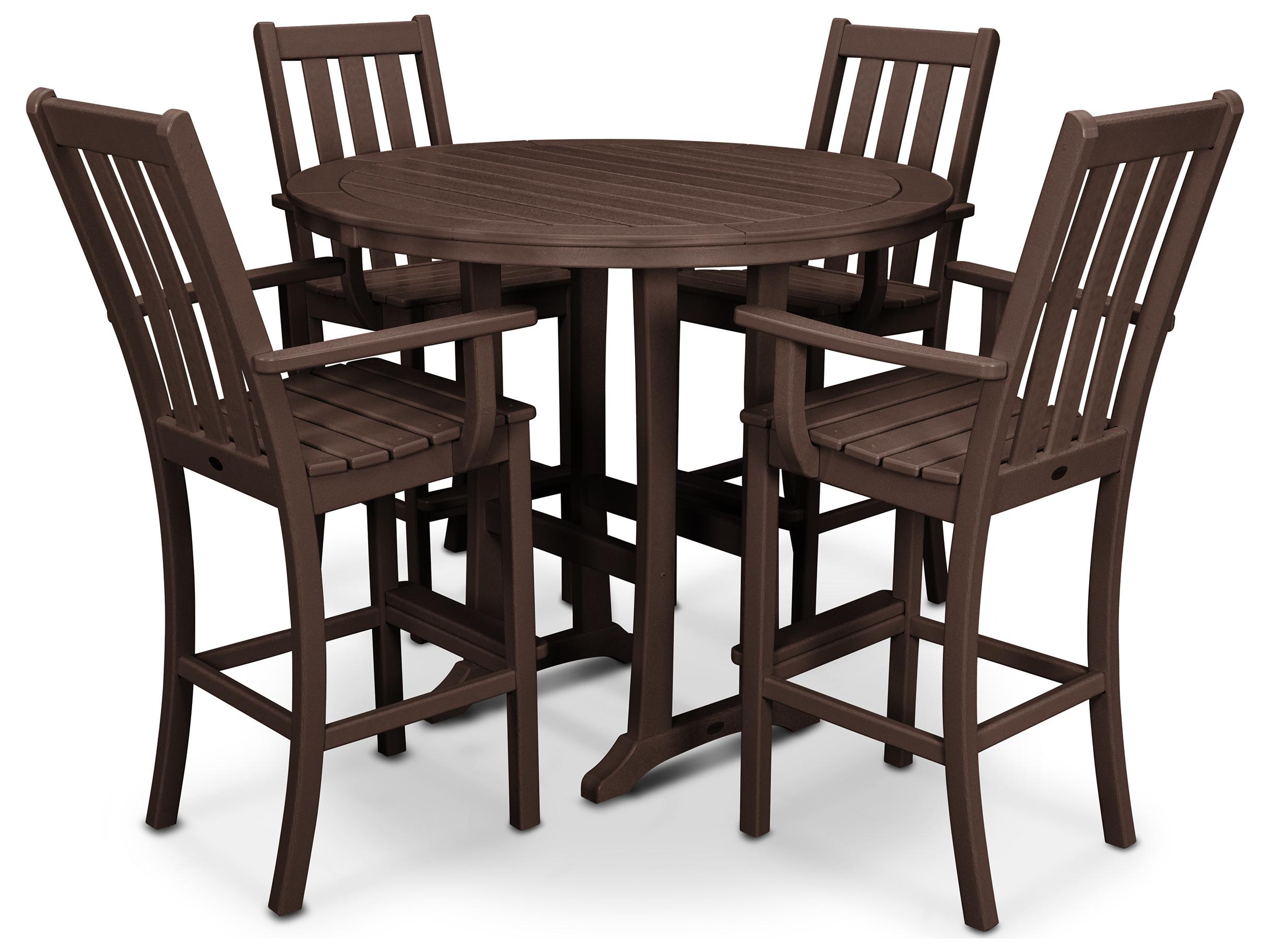 POLYWOOD® Vineyard Recycled Plastic 5 Piece Bar Set