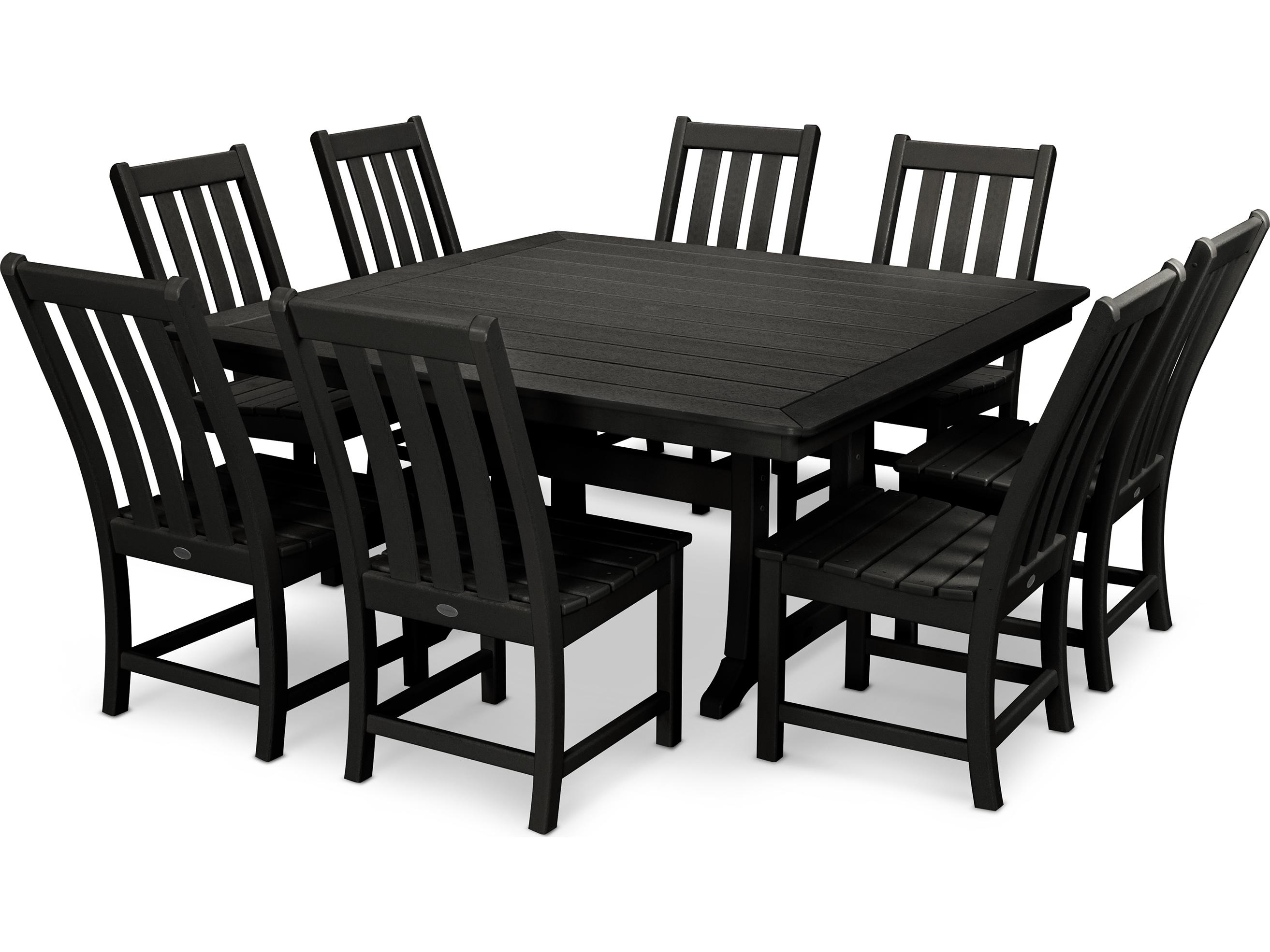 POLYWOOD® Vineyard Recycled Plastic 9 Piece Outdoor Patio Dining Set