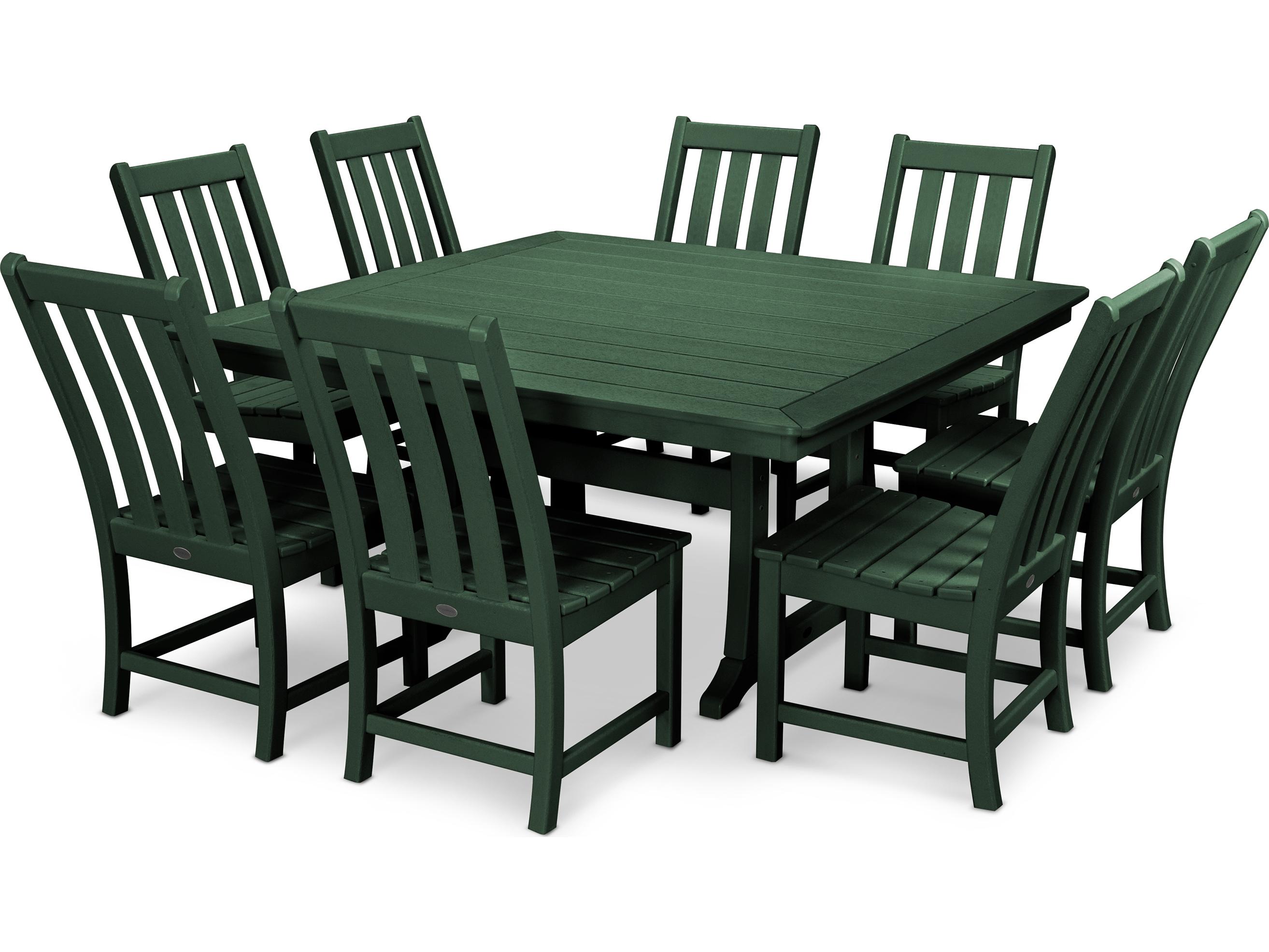 POLYWOOD® Vineyard Recycled Plastic 9 Piece Outdoor Patio Dining Set