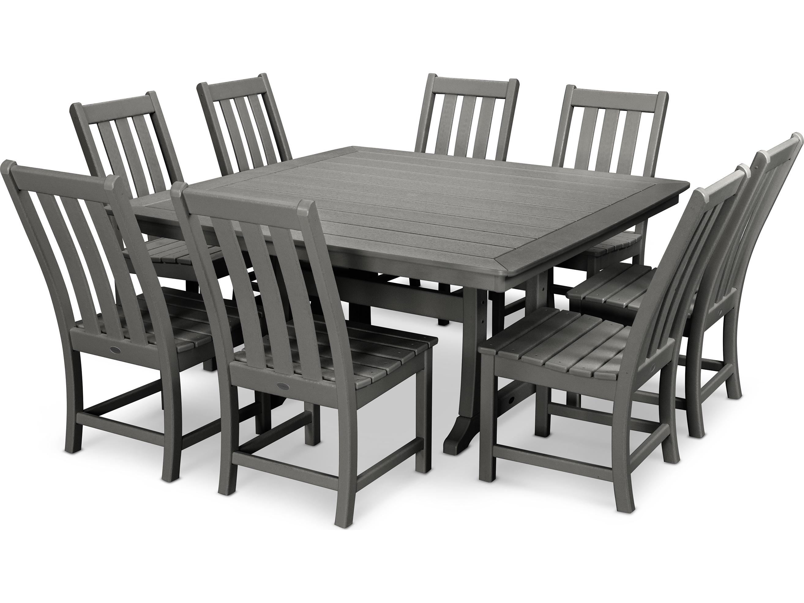 POLYWOOD® Vineyard Recycled Plastic 9 Piece Outdoor Patio Dining Set