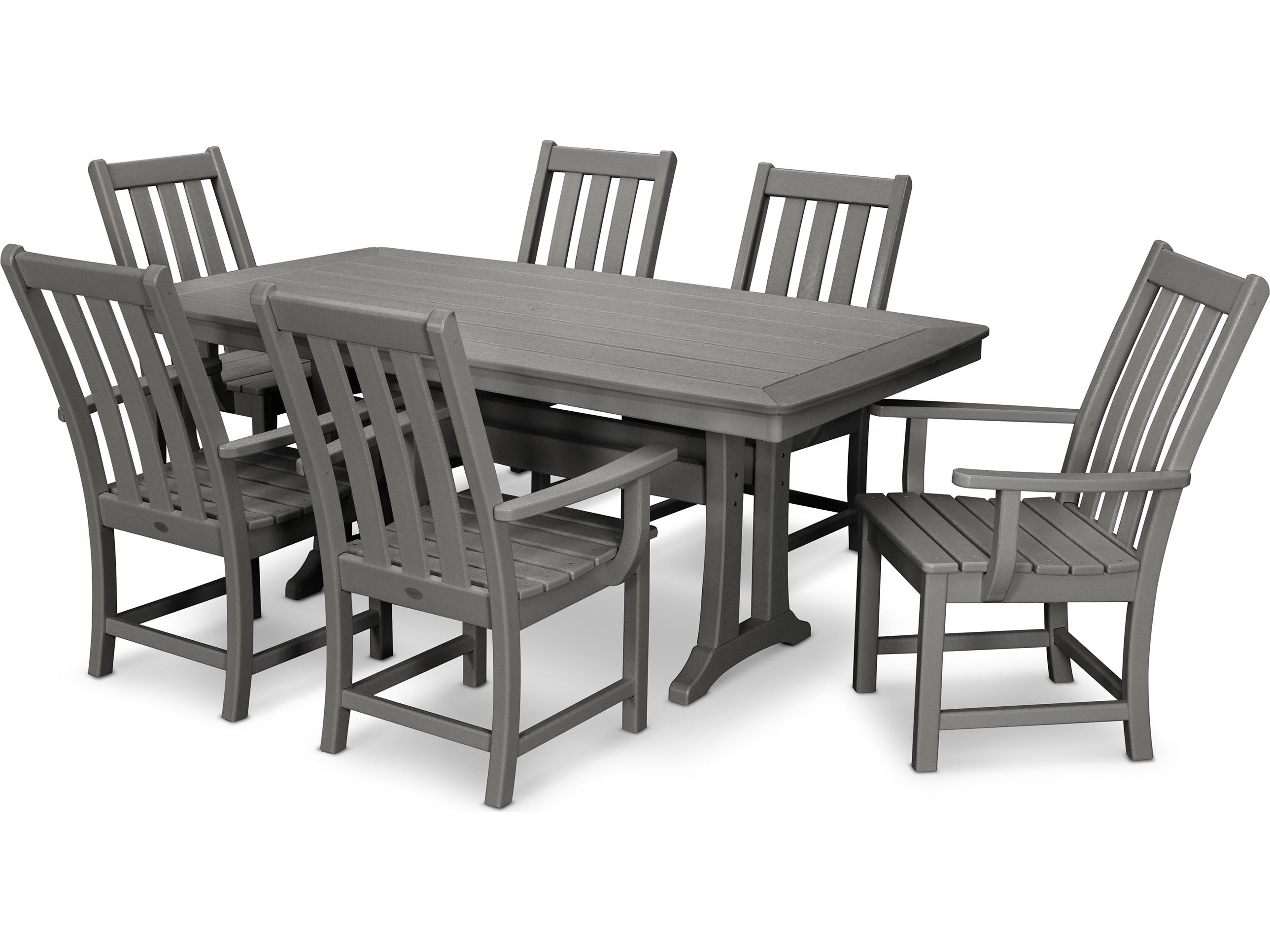 POLYWOOD® Vineyard Recycled Plastic 7 Piece Patio Dining Set