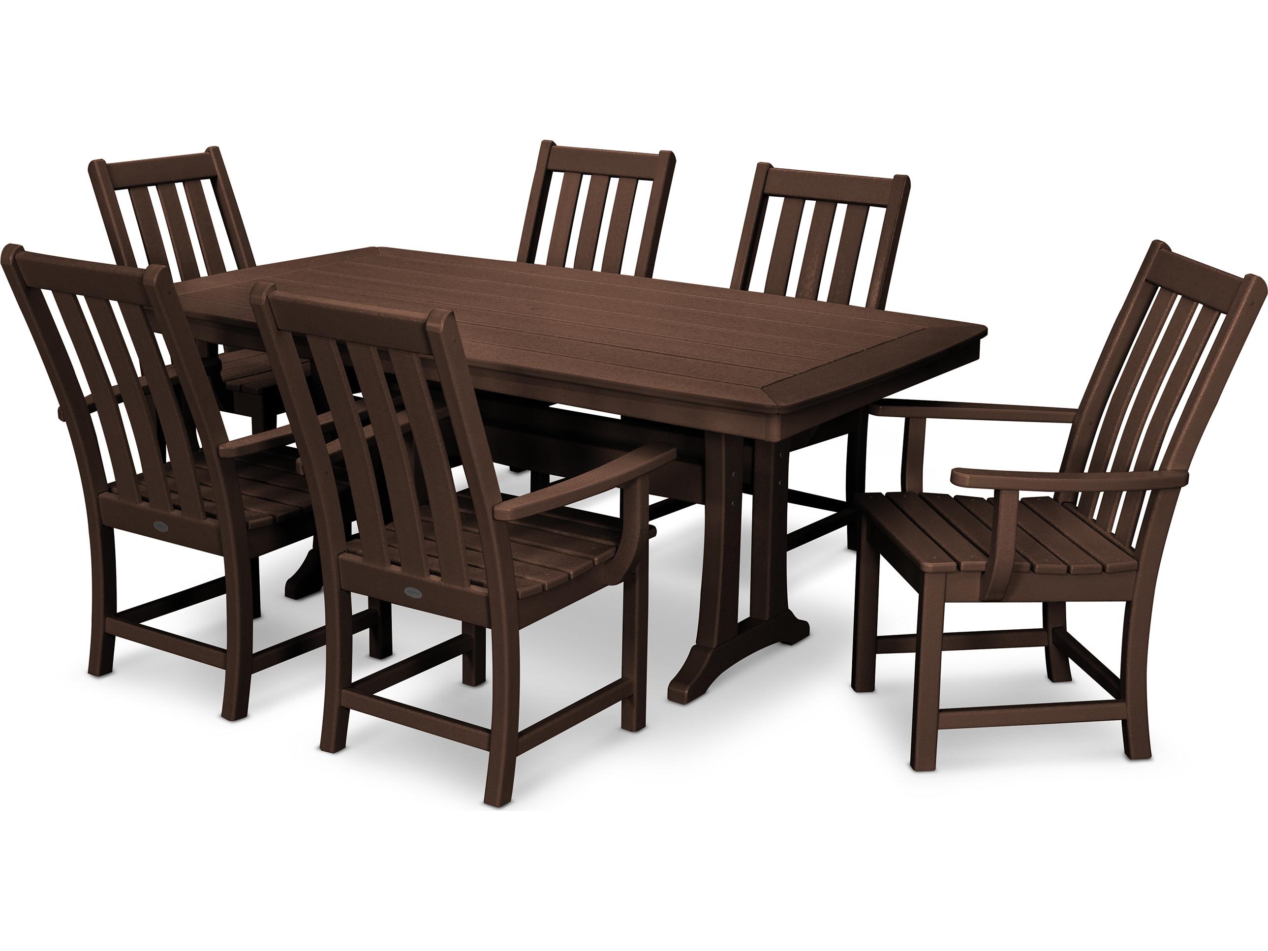 POLYWOOD® Vineyard Recycled Plastic 7 Piece Patio Dining Set