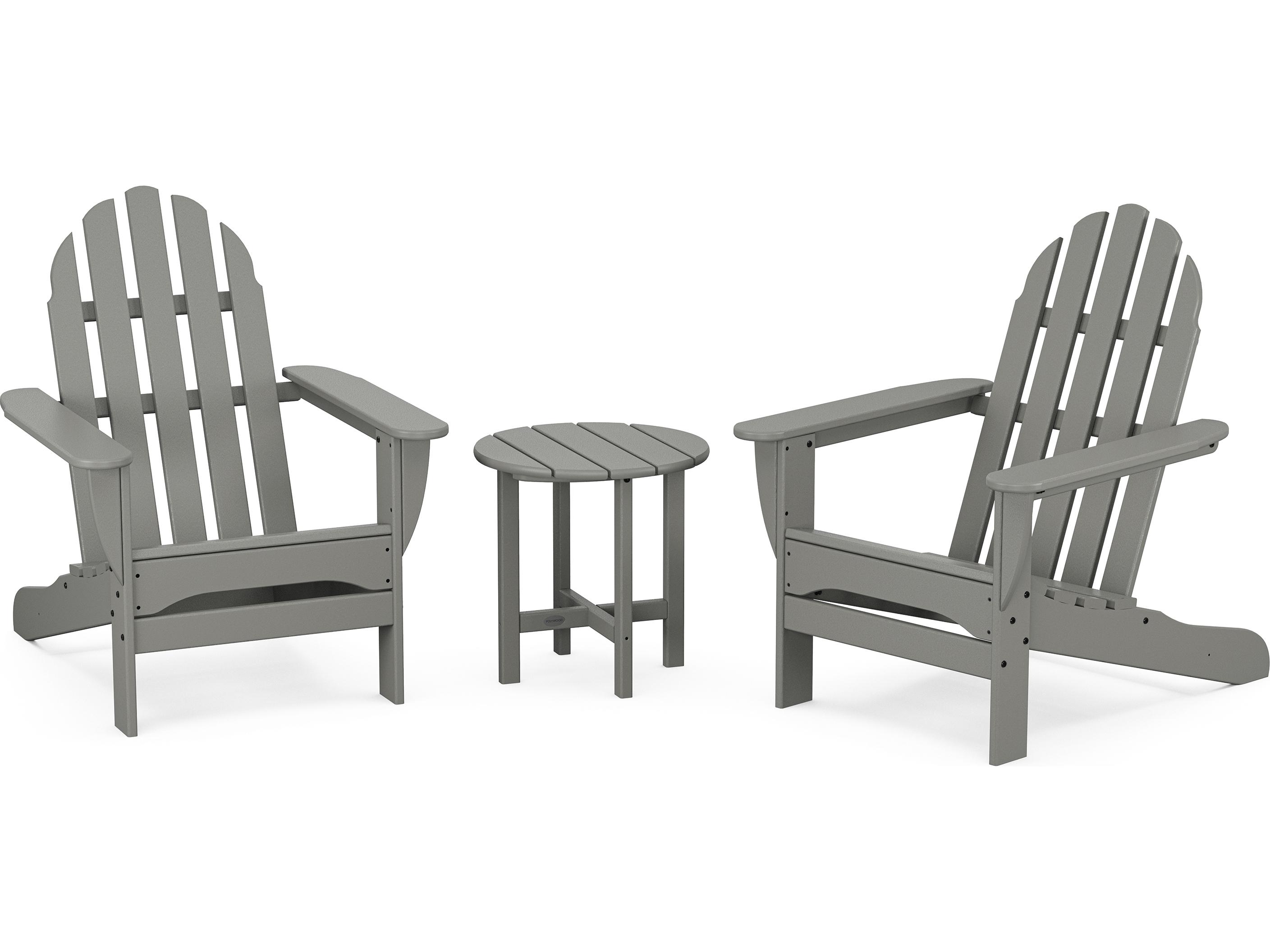 POLYWOOD® Classic Adirondack Recycled Plastic 3-Piece Patio Lounge Set