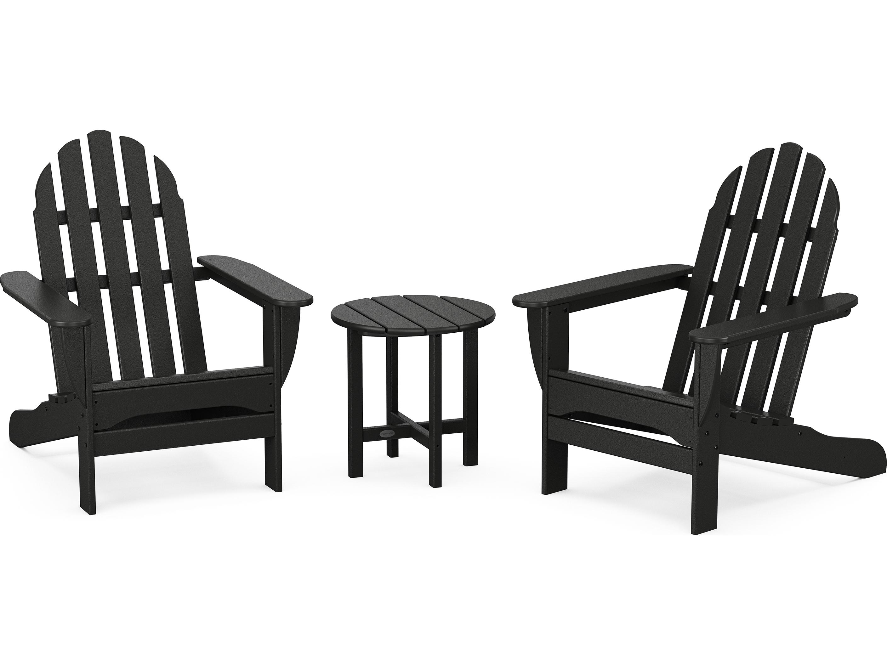 POLYWOOD® Classic Adirondack Recycled Plastic 3-Piece Patio Lounge Set