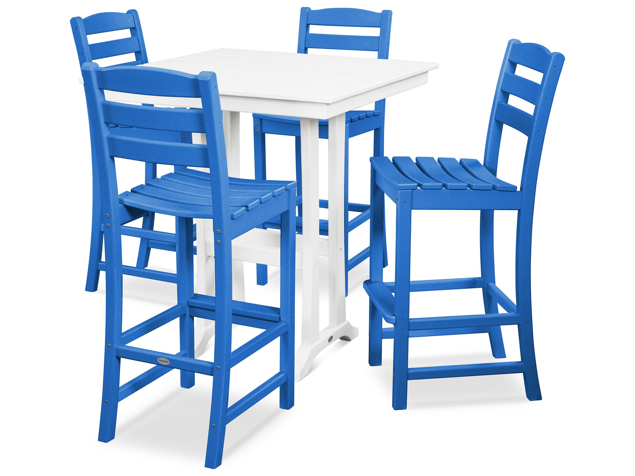 POLYWOOD® La Casa Recycled Plastic 5 Piece Farmhouse Bar Set