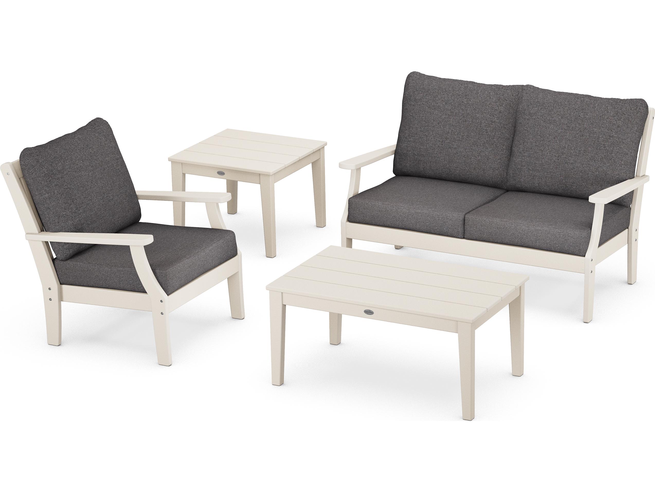 POLYWOOD® Braxton Recycled Plastic Cushion Patio Lounge Set