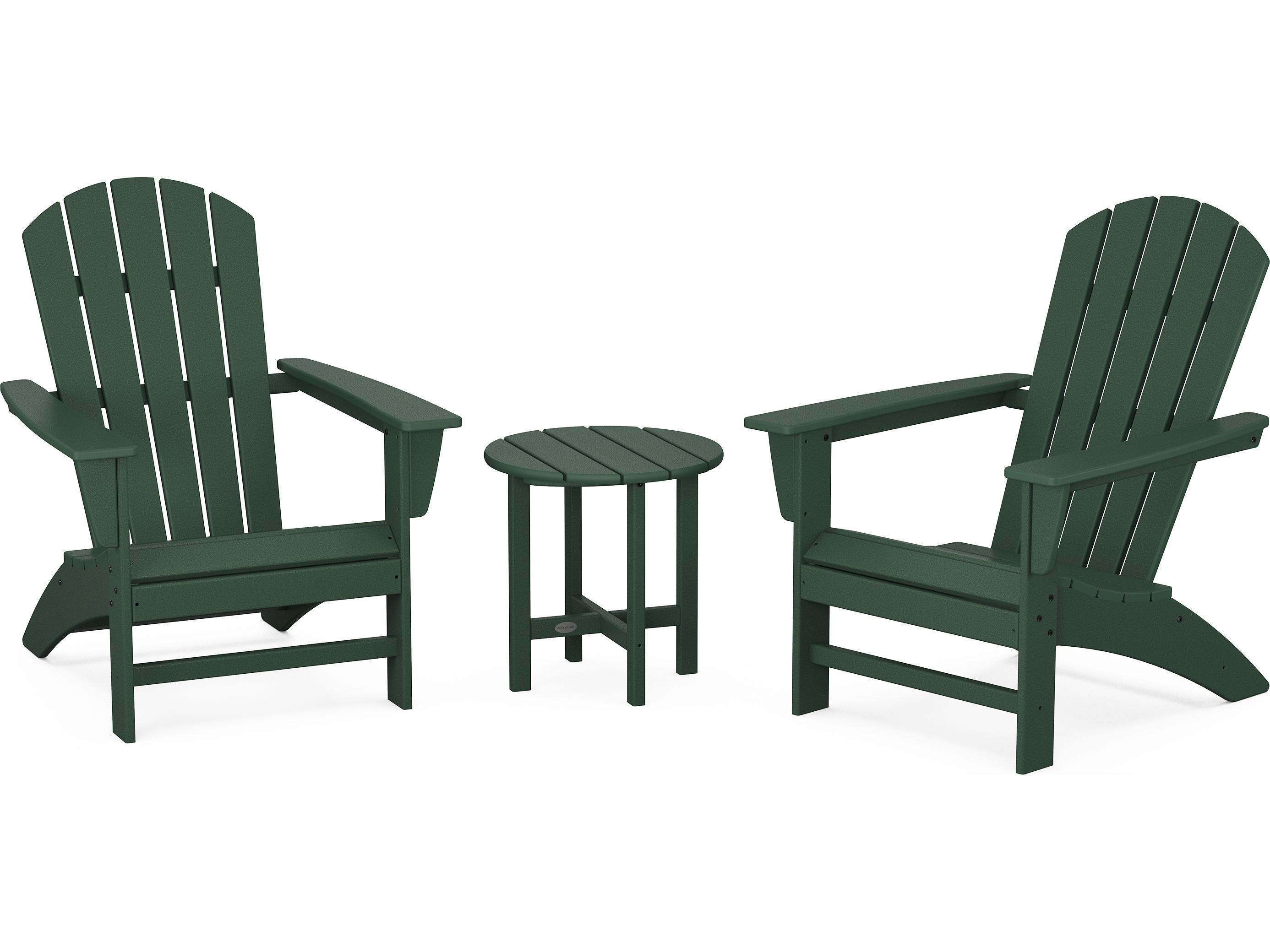 POLYWOOD® Nautical Recycled Plastic 3 Piece Outdoor Patio Lounge Set