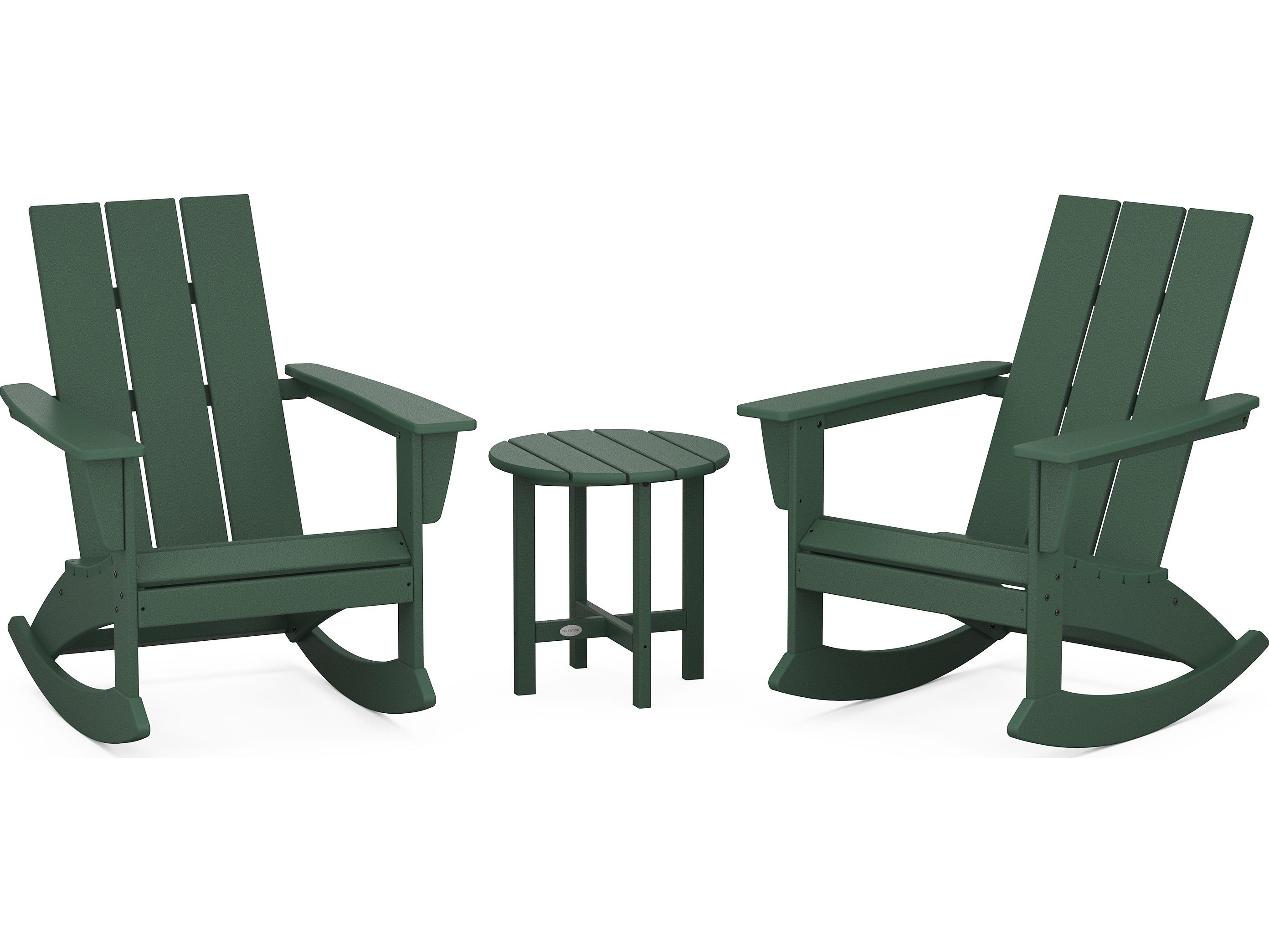POLYWOOD® Modern Recycled Plastic 3 Piece Patio Lounge Set