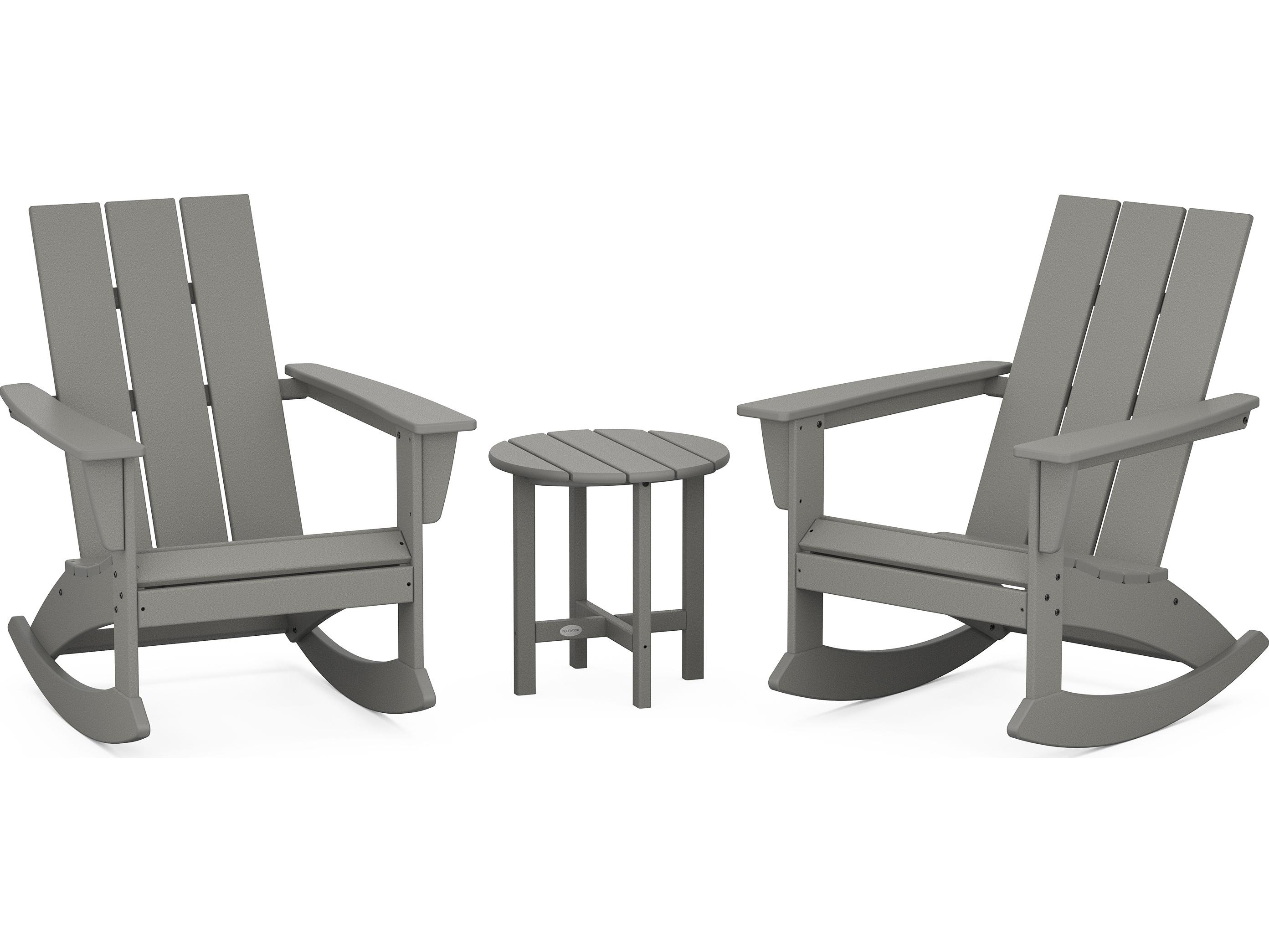 POLYWOOD® Modern Recycled Plastic 3 Piece Patio Lounge Set