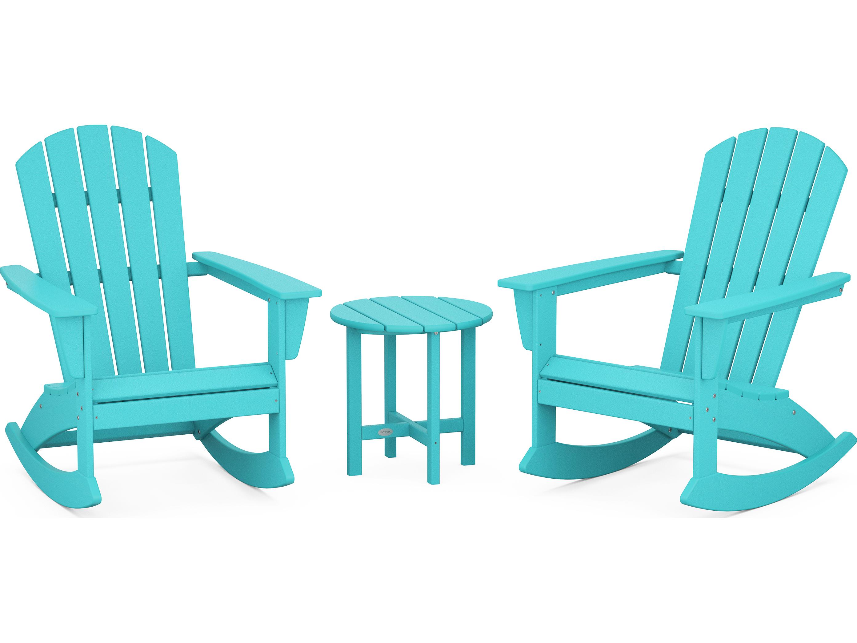 POLYWOOD® Nautical Recycled Plastic 3 Piece Outdoor Lounge Set