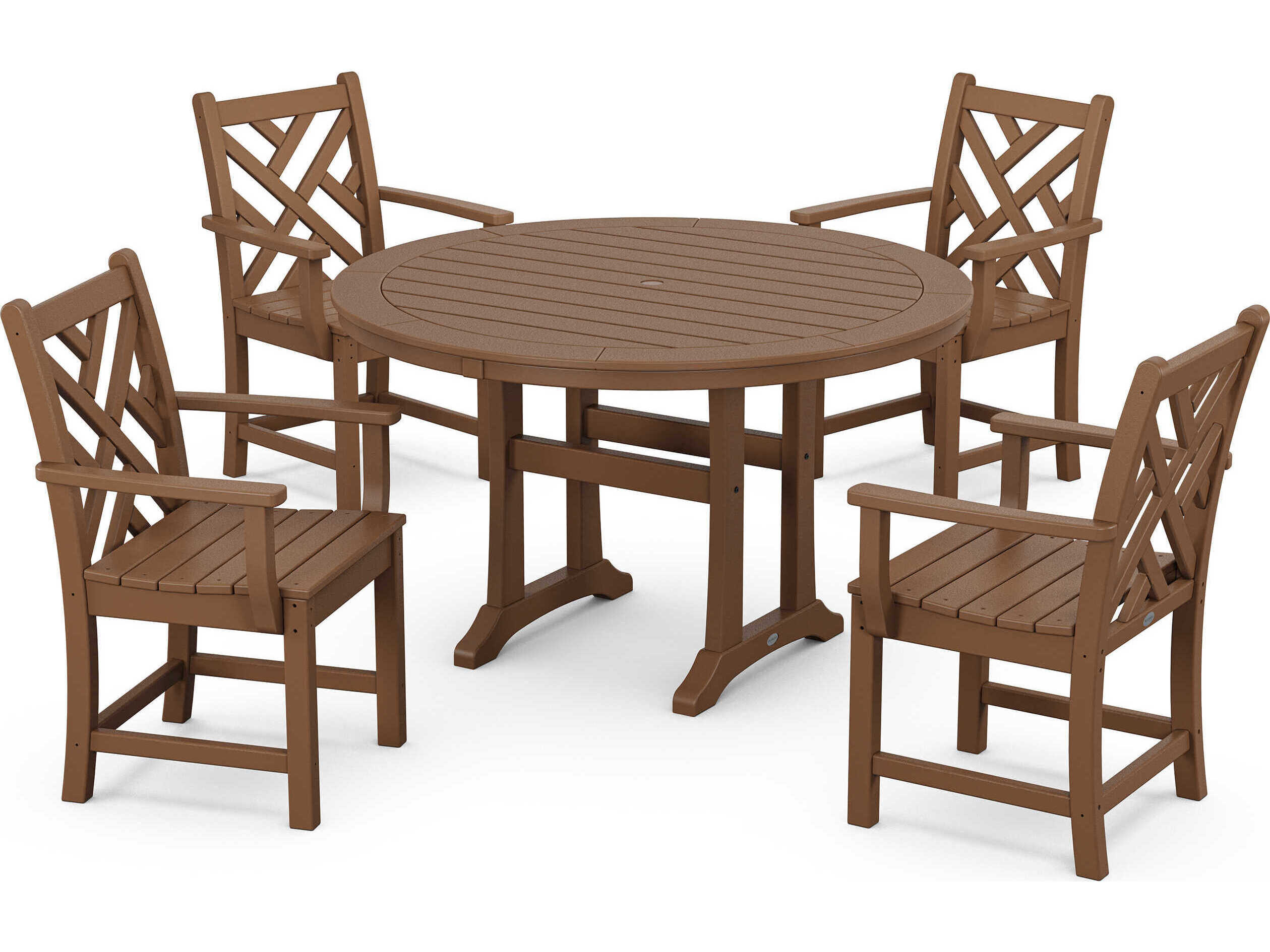 POLYWOOD® Chippendale Recycled Plastic 5 Piece Outdoor Patio Dining Set