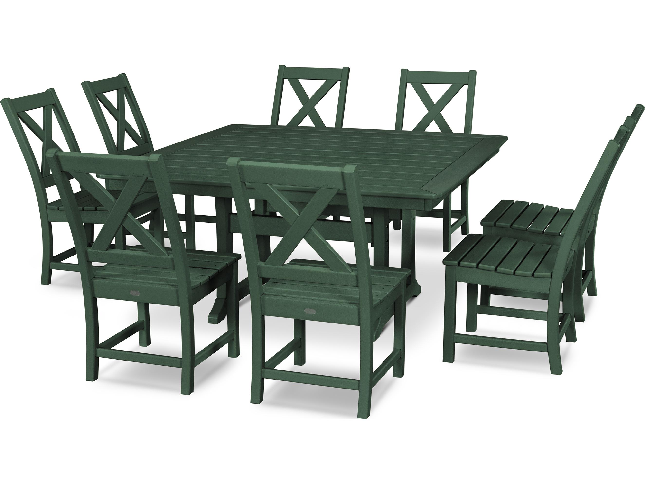 POLYWOOD® Braxton Recycled Plastic 9 Piece Patio Dining Set