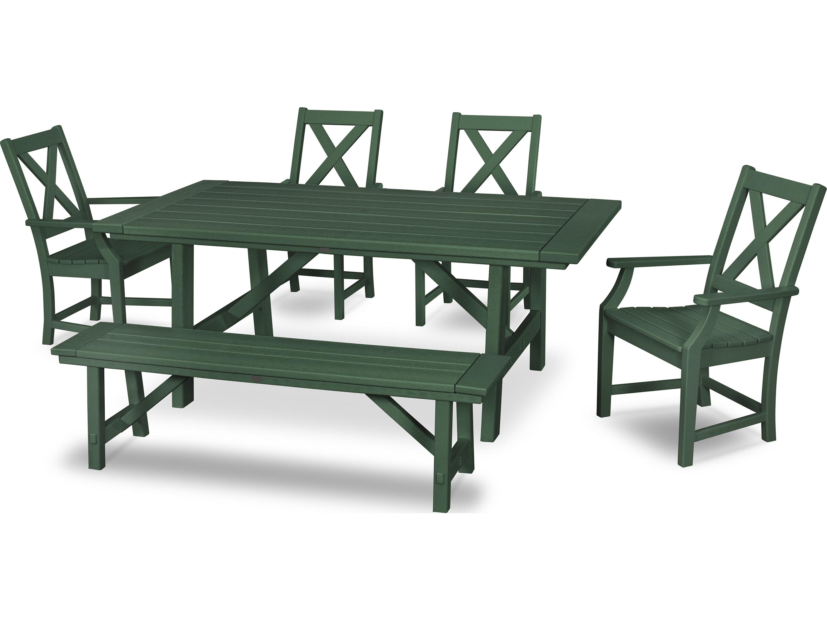 POLYWOOD® Braxton Recycled Plastic 6 Piece Outdoor Patio Dining Set