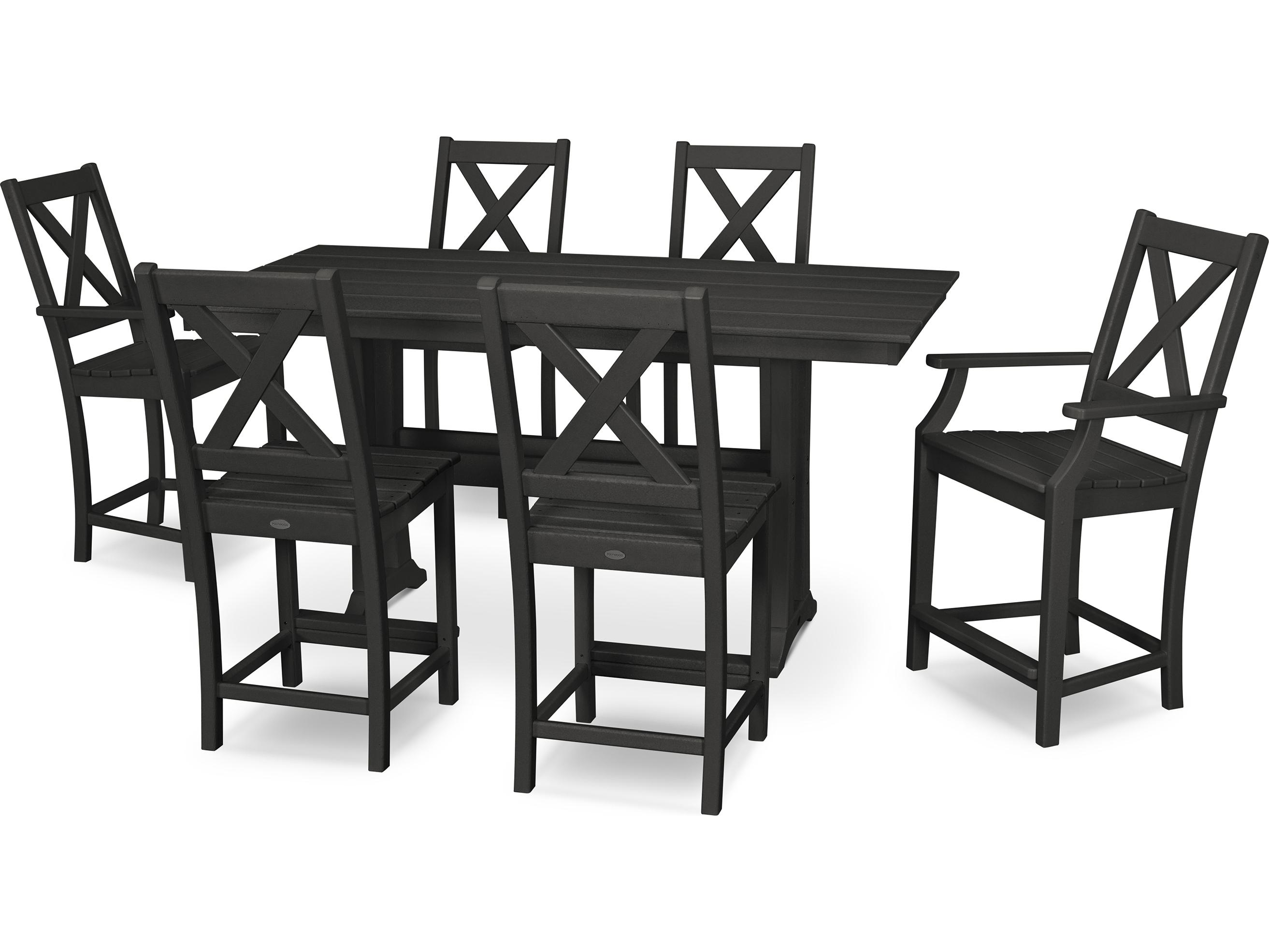 POLYWOOD® Braxton Recycled Plastic 7 Piece Outdoor Dining Set