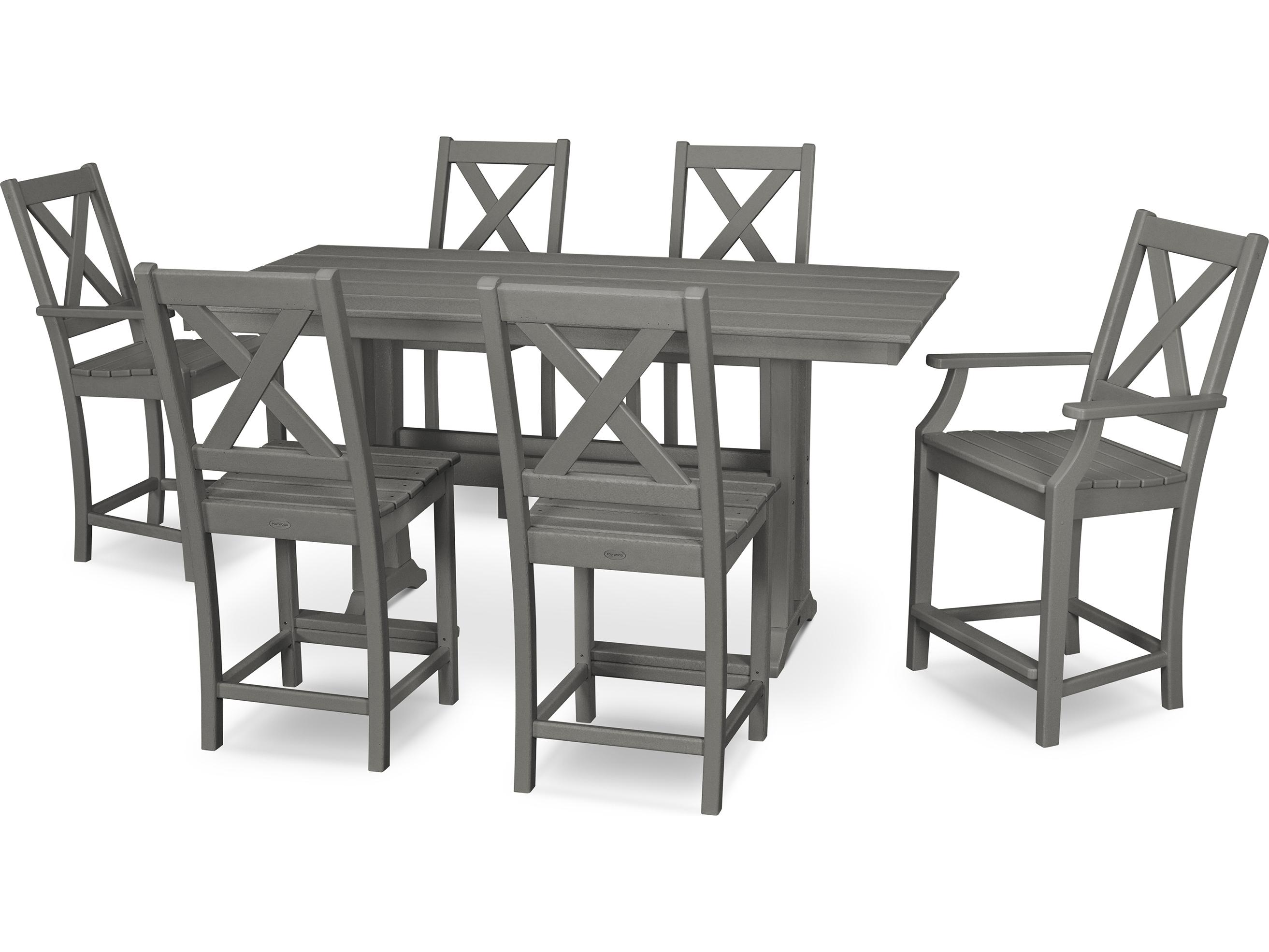 POLYWOOD® Braxton Recycled Plastic 7 Piece Outdoor Dining Set