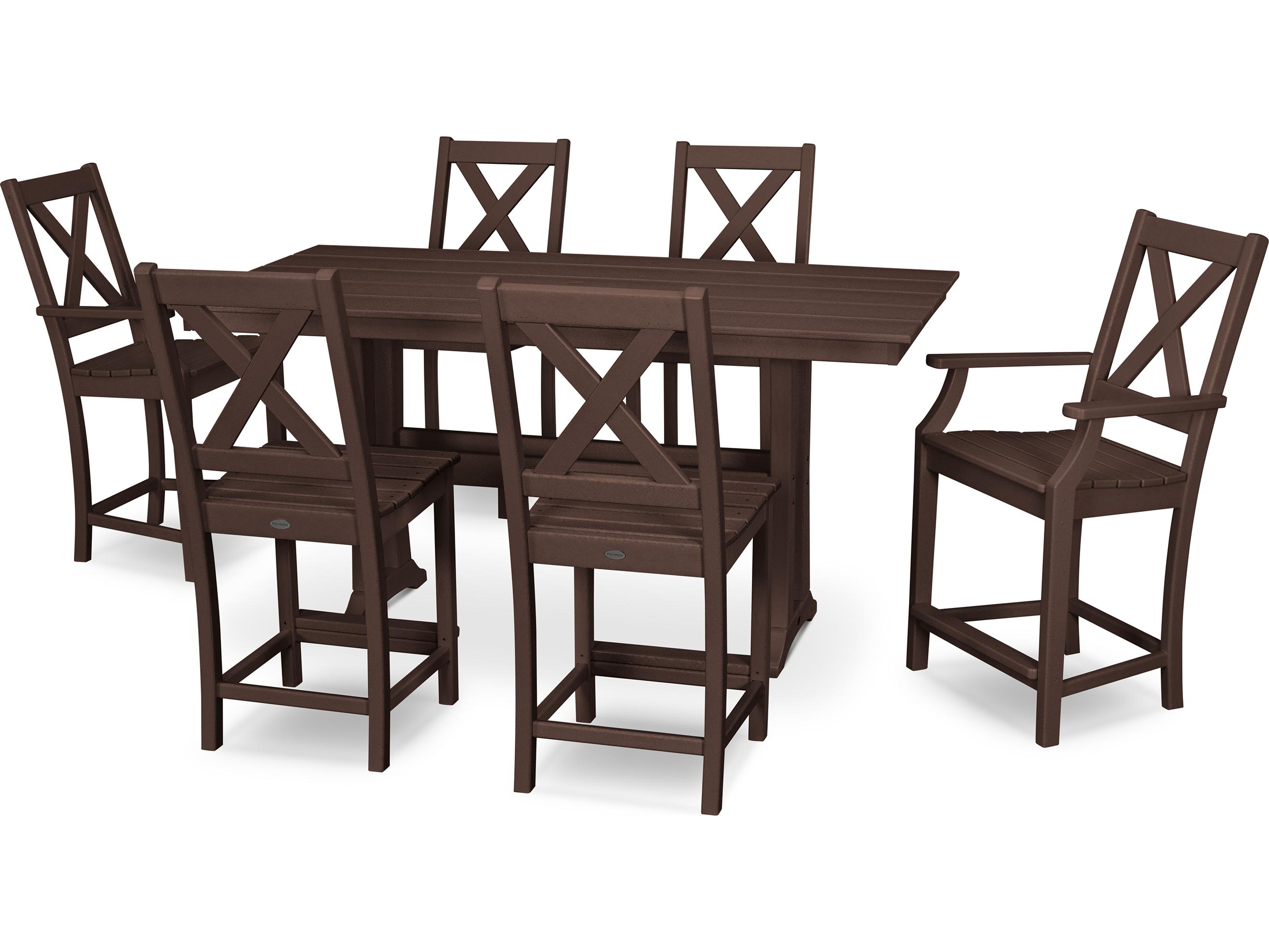 POLYWOOD® Braxton Recycled Plastic 7 Piece Outdoor Dining Set