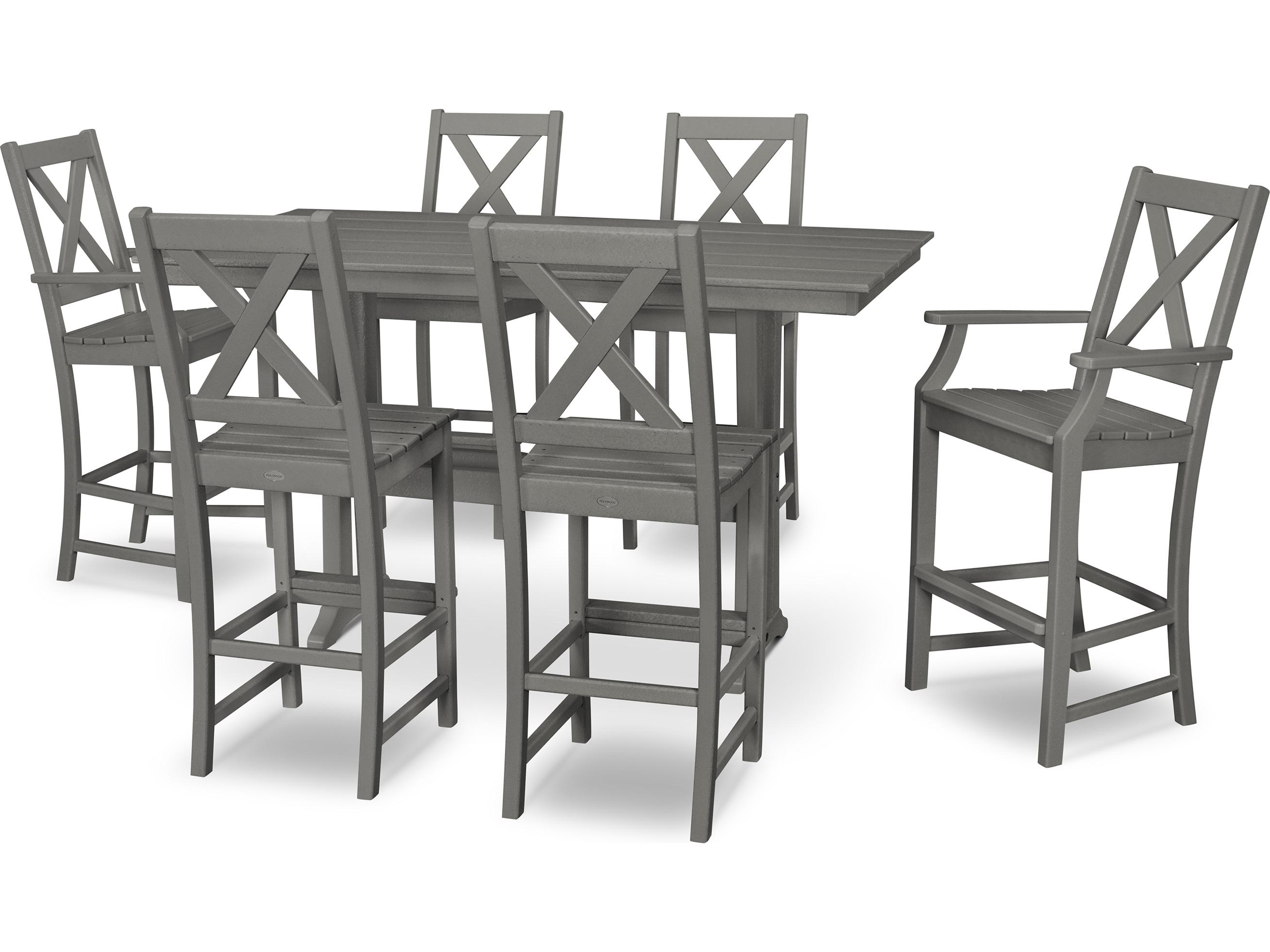 POLYWOOD® Braxton Recycled Plastic 7 Piece Bar Set
