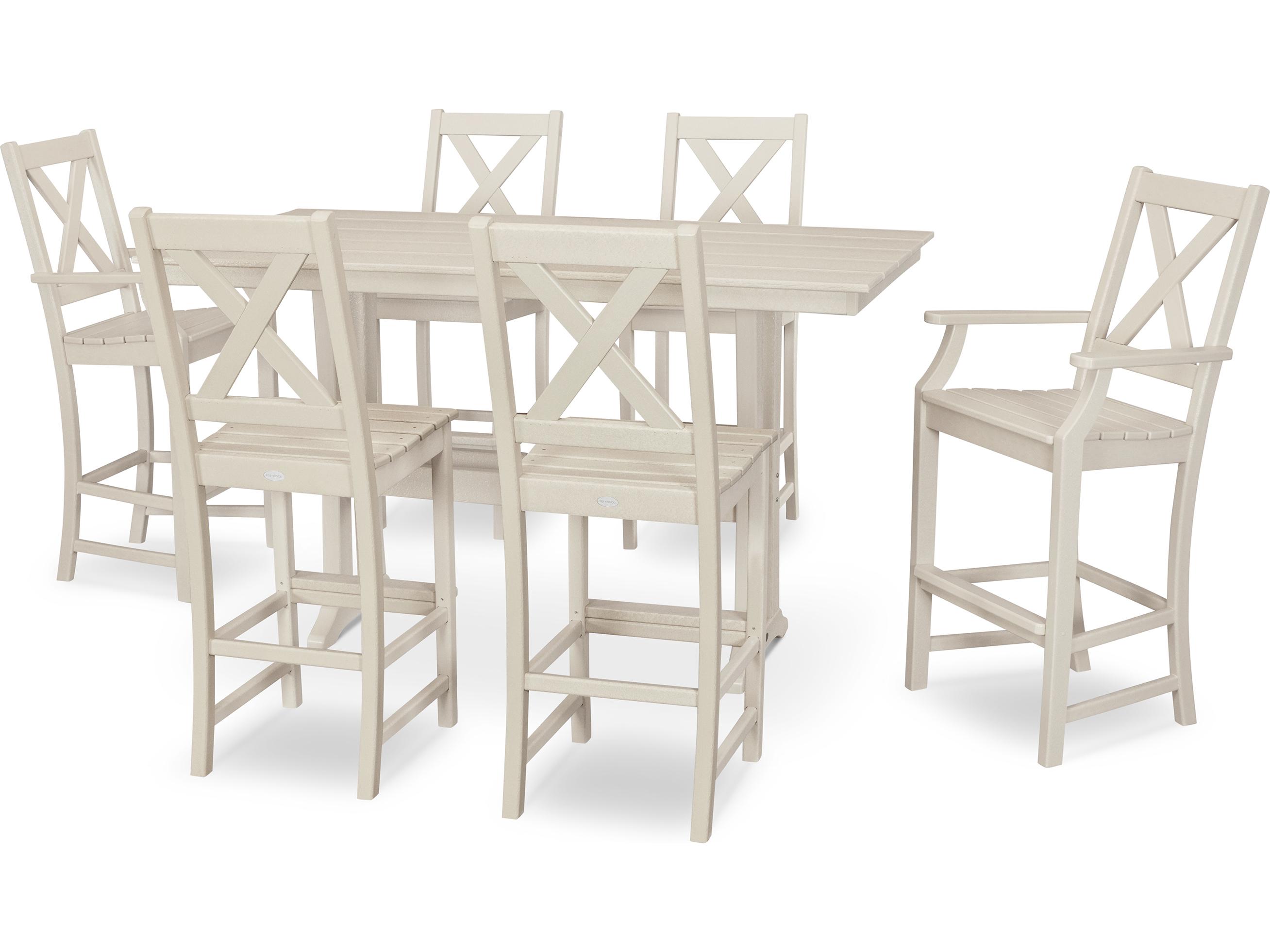 POLYWOOD® Braxton Recycled Plastic 7 Piece Bar Set