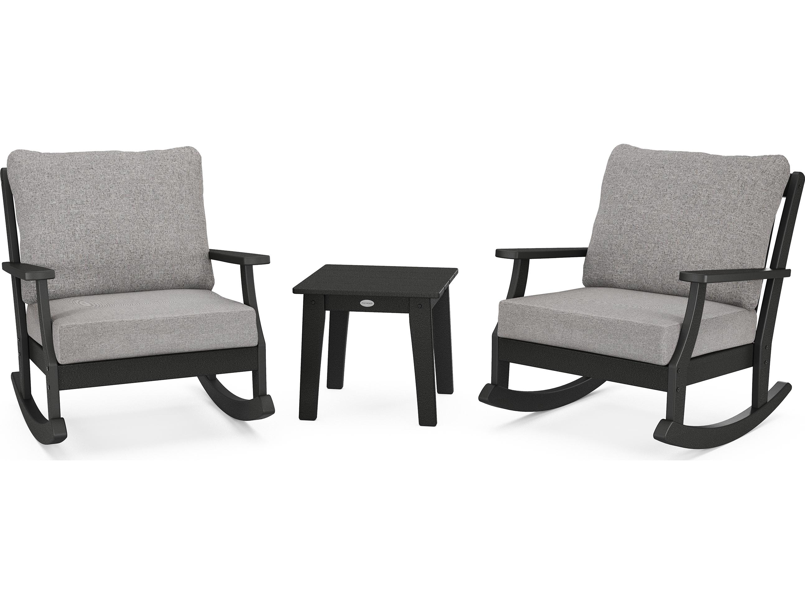 POLYWOOD® Braxton Recycled Plastic Deep Seating 3 Piece Patio Lounge Set