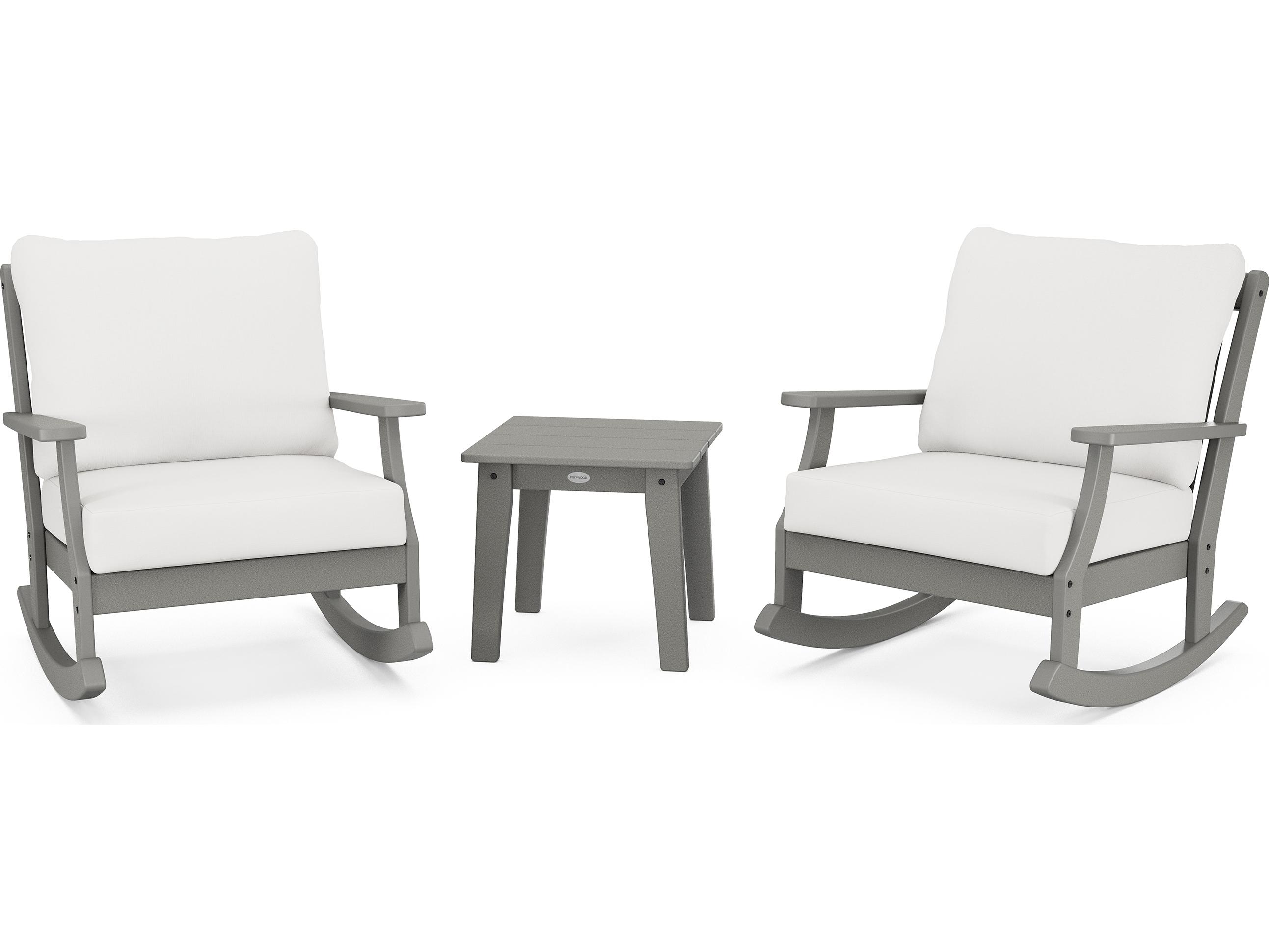 POLYWOOD® Braxton Recycled Plastic Deep Seating 3 Piece Patio Lounge Set